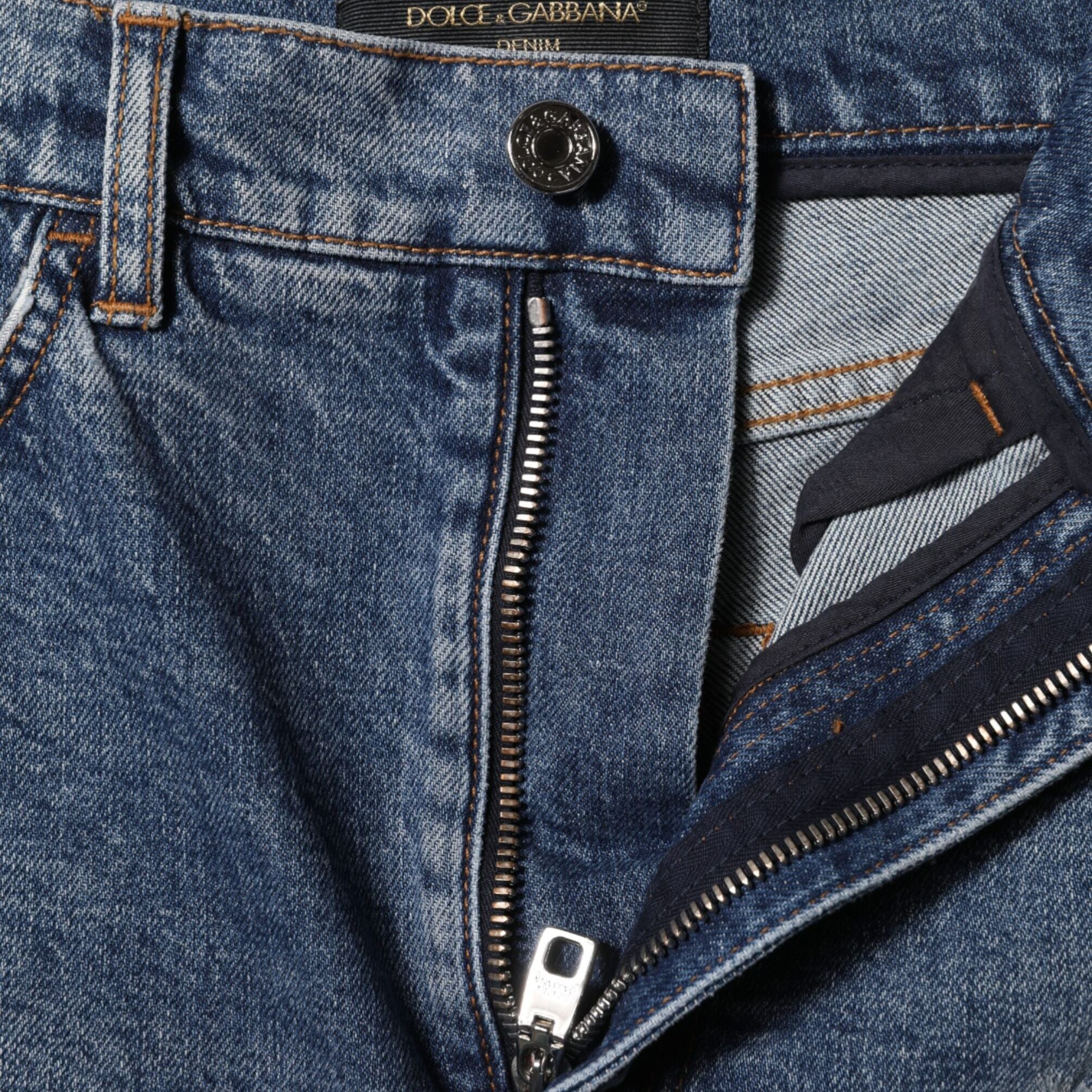 Dolce & Gabbana Blue Tattered Denim Cotton Hot Pants Shorts