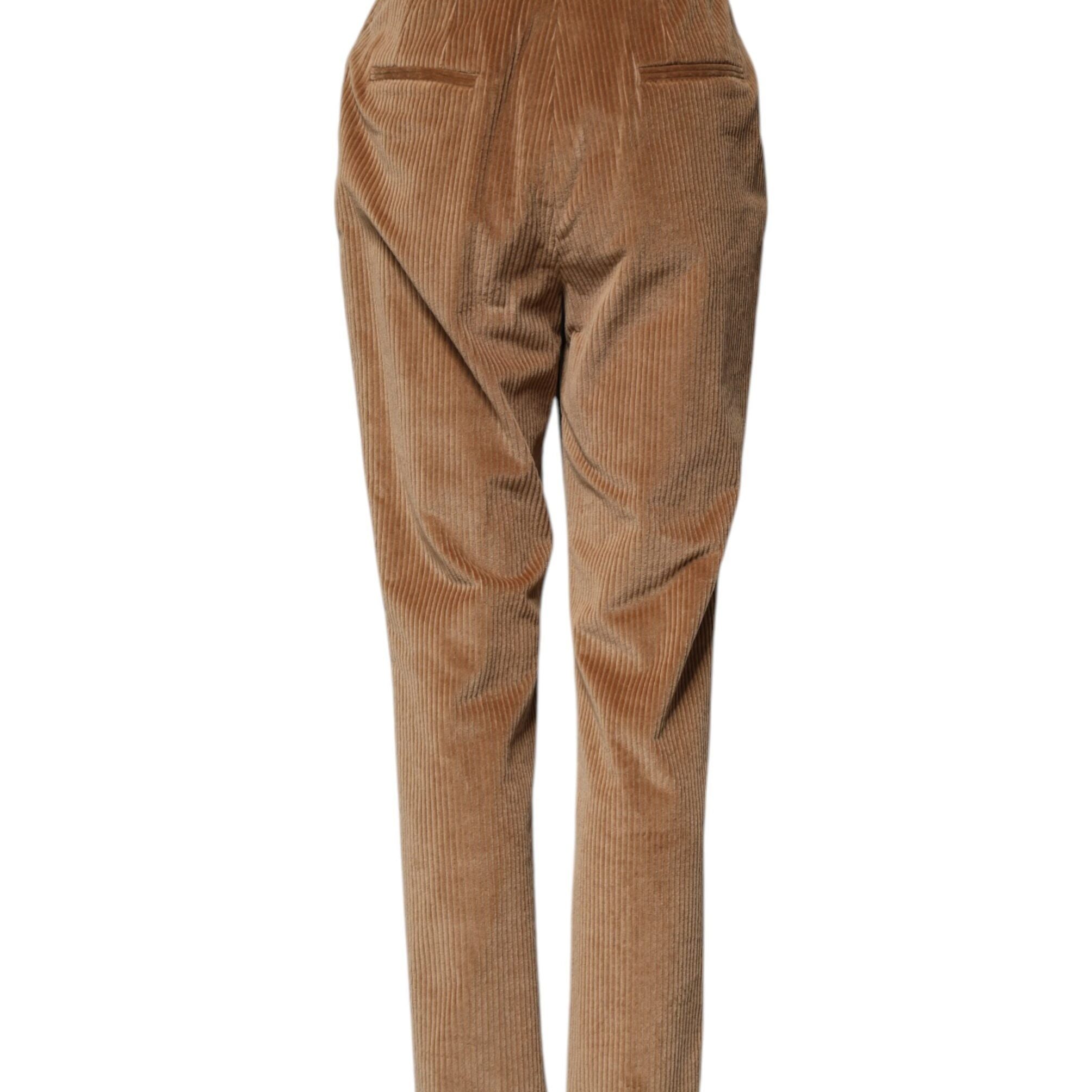 Dolce & Gabbana Brown Cotton Corduroy Tapered Pants