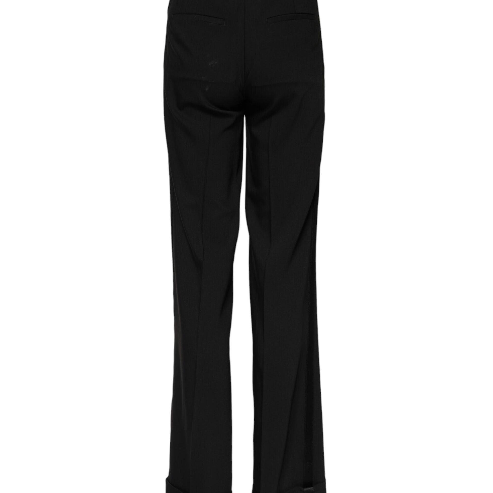 Dolce & Gabbana Black Wool High Waist Flared Pants