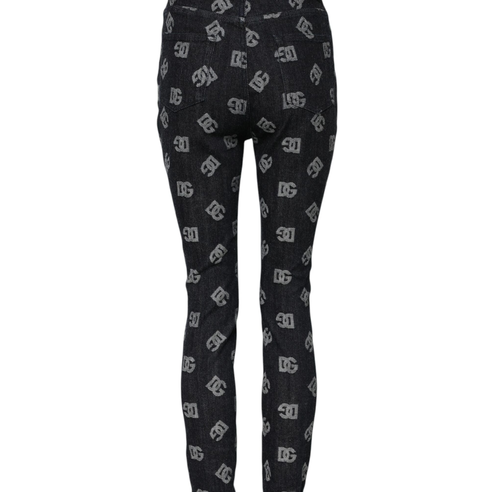 Dolce & Gabbana Black DG Logo High Waist Skinny Denim Jeans