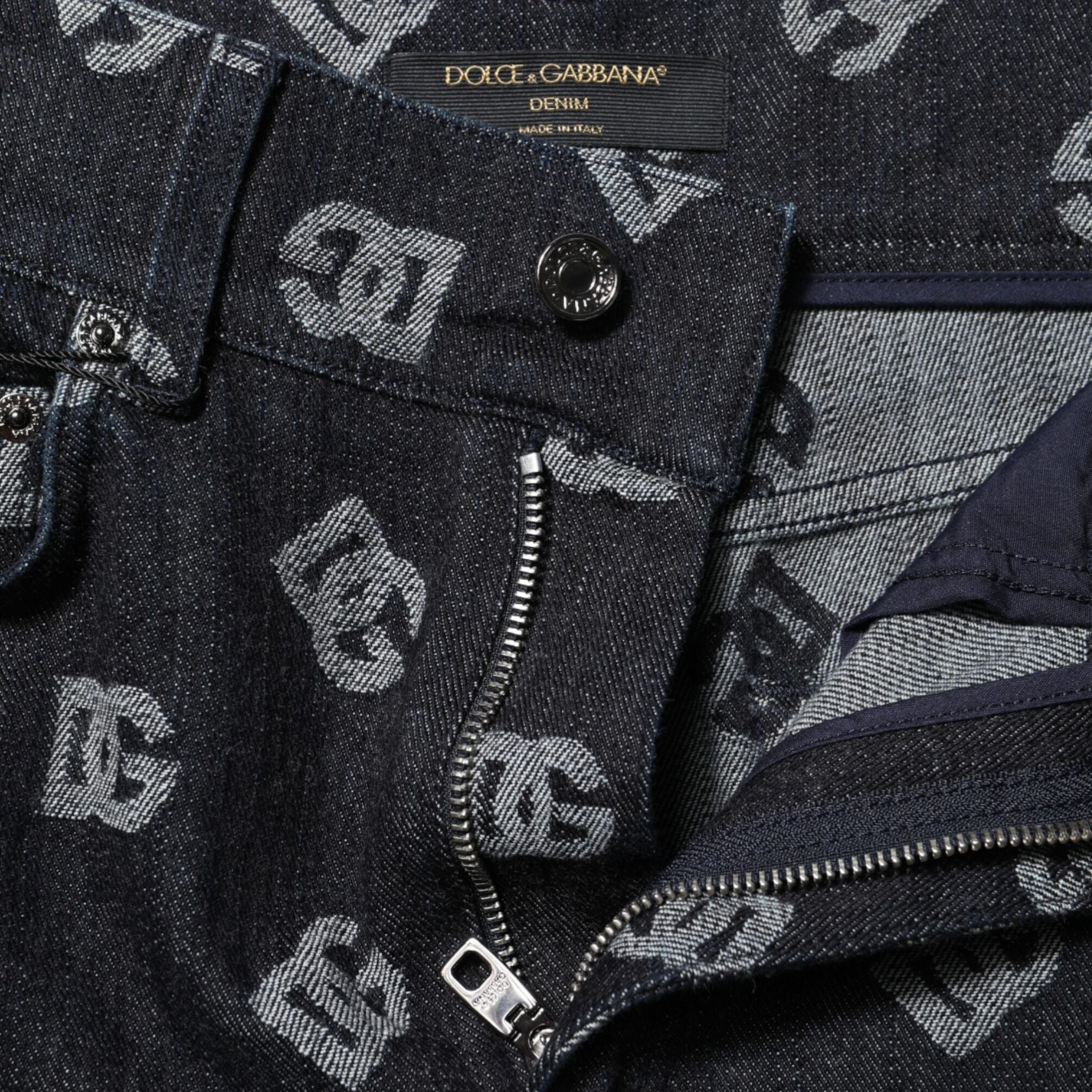 Dolce & Gabbana Black DG Logo High Waist Skinny Denim Jeans