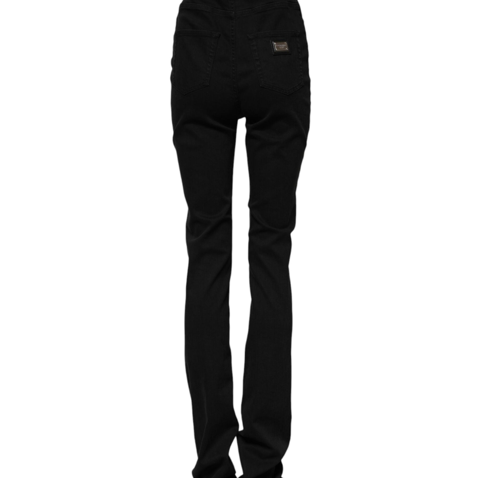 Dolce & Gabbana Black Cotton High Waist Skinny Denim Jeans