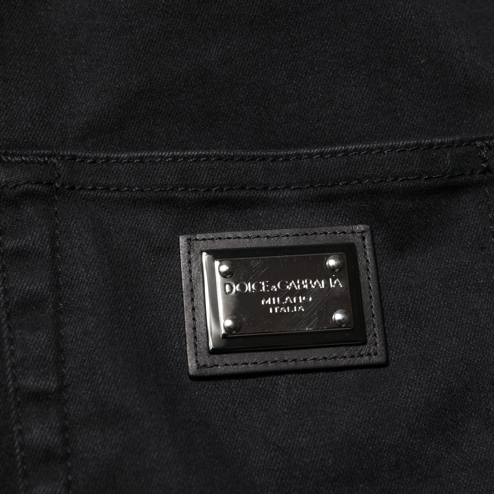 Dolce & Gabbana Black Cotton High Waist Skinny Denim Jeans