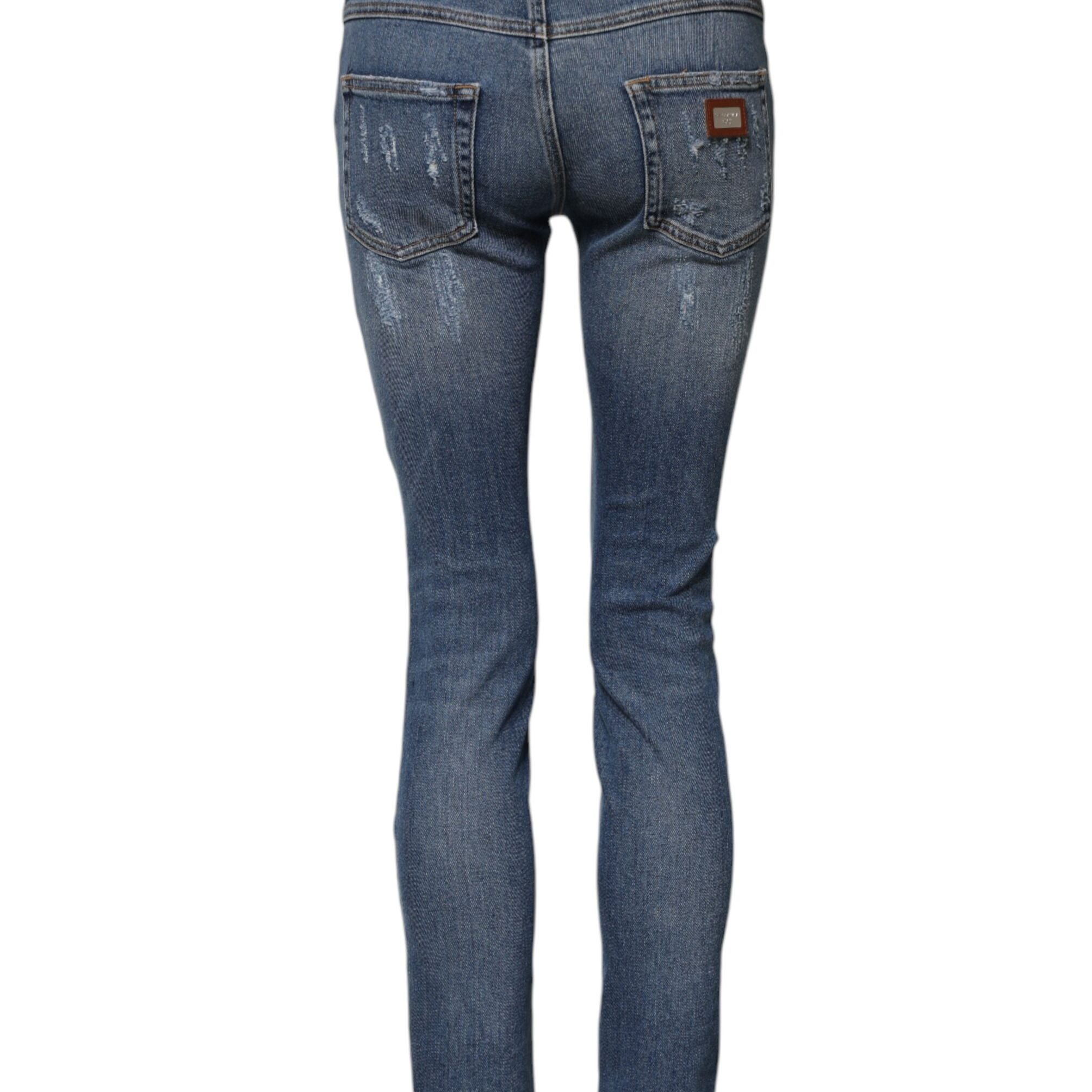 Dolce & Gabbana Blue PRETTY Tattered Skinny Denim Jeans