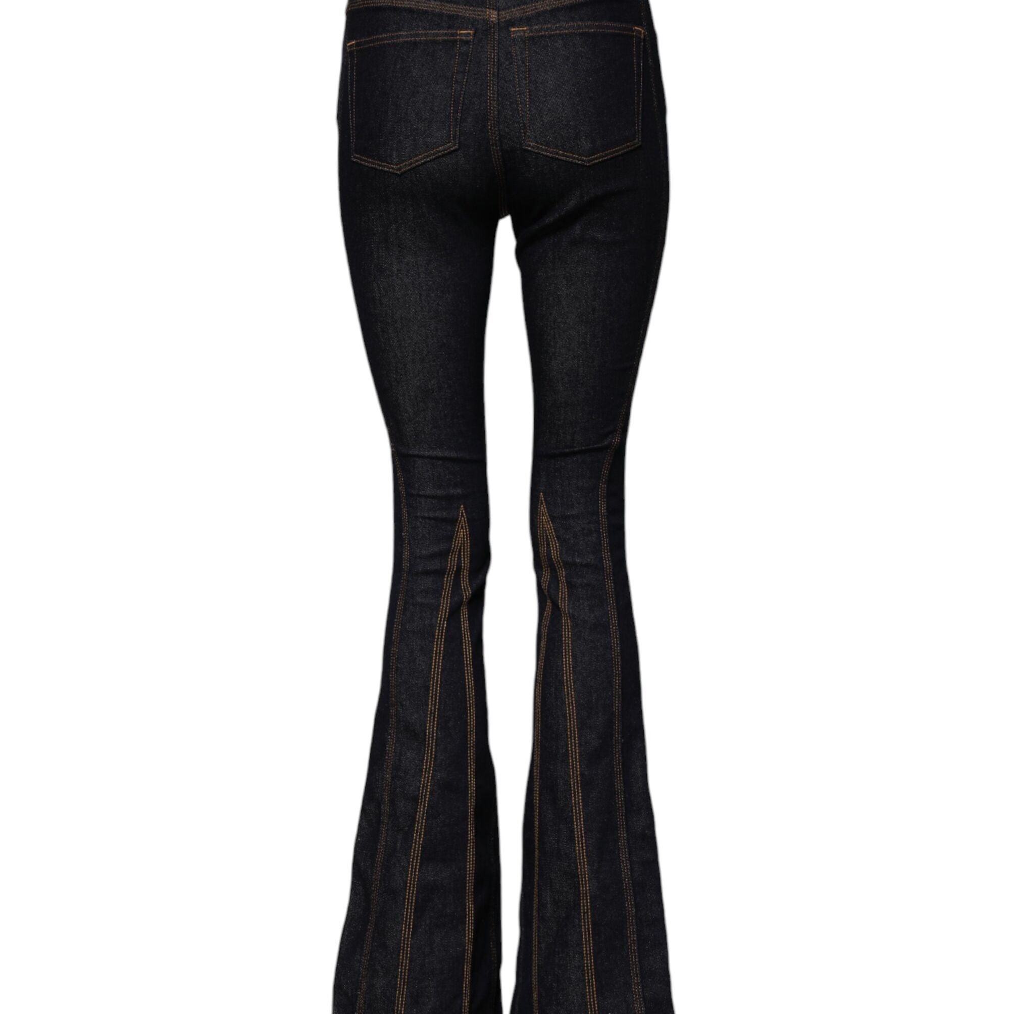 Dolce & Gabbana Black Cotton Mid Waist Bootcut Denim Jeans