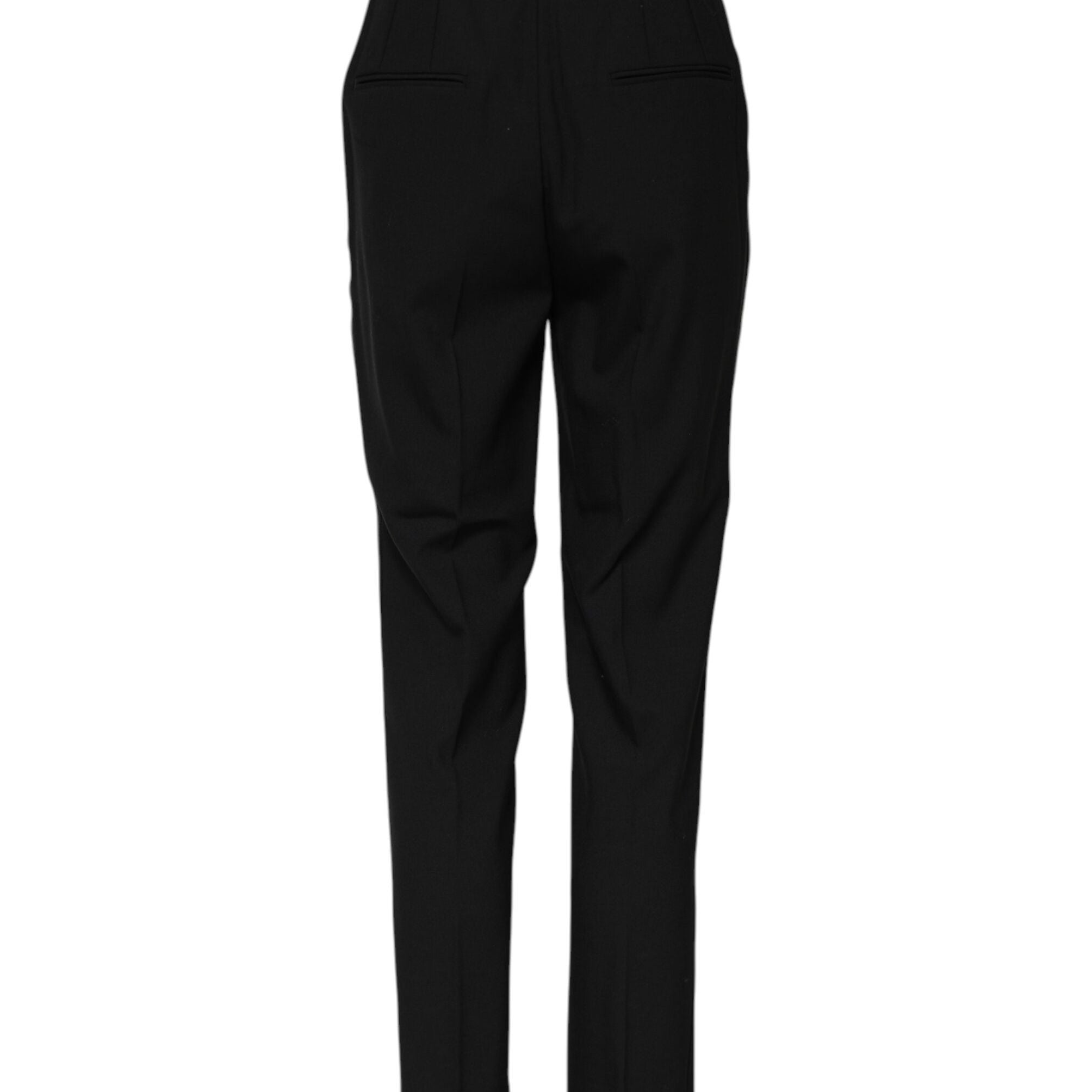 Dolce & Gabbana Black Wool Tapered High Waist Pants