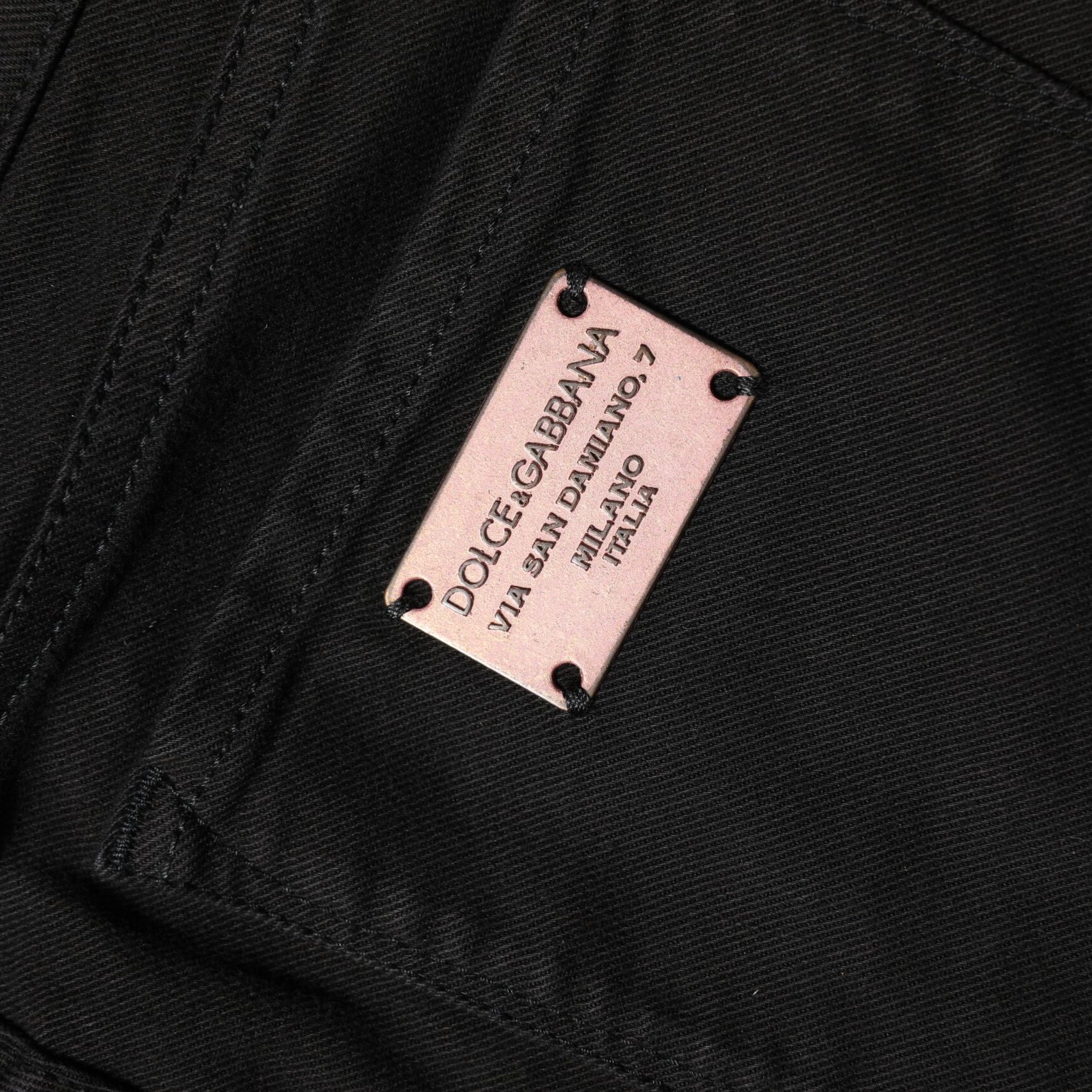 Dolce & Gabbana Black Cotton Skinny Mid Waist Denim Jeans