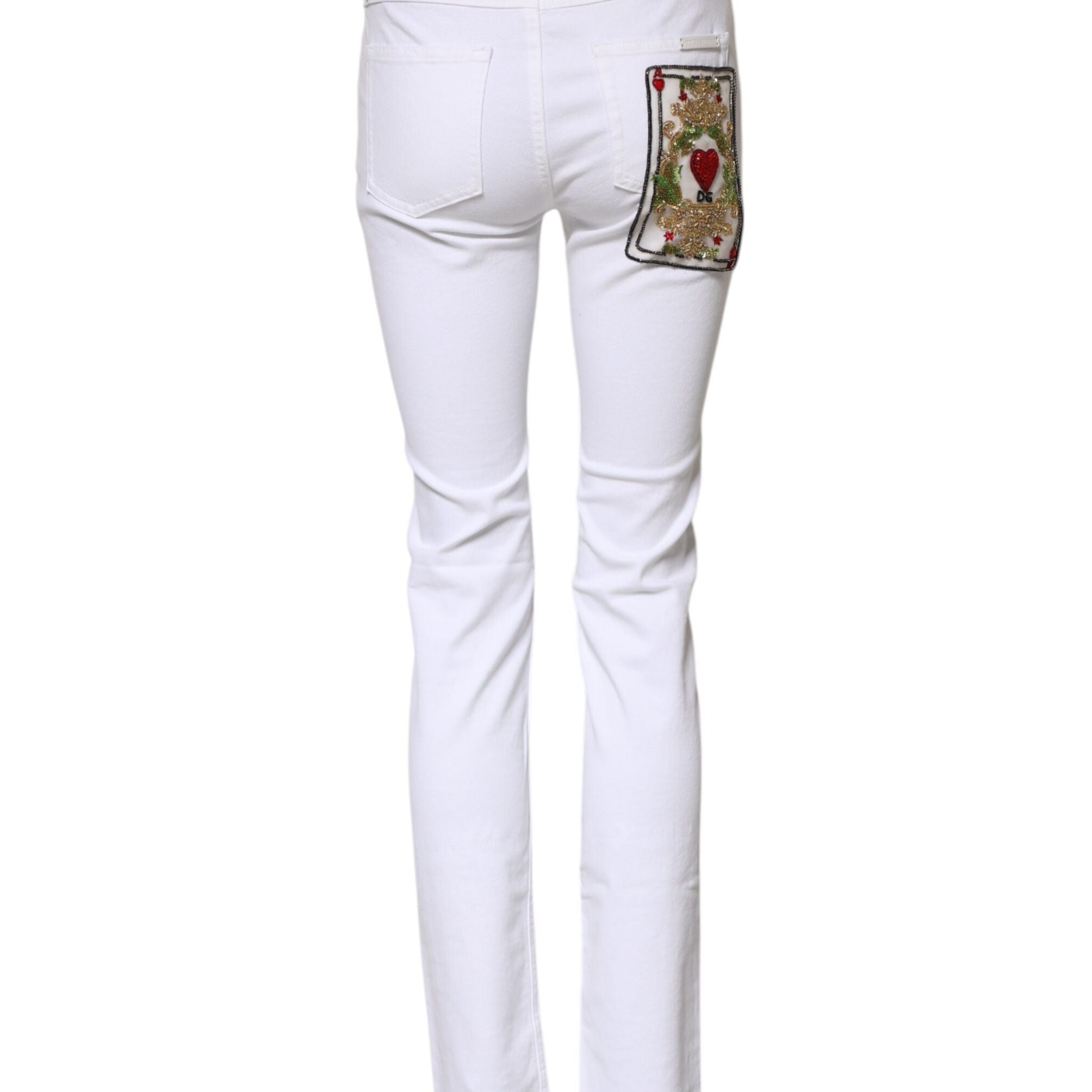 Dolce & Gabbana White GRACE Mid Waisted Skinny Denim Jeans
