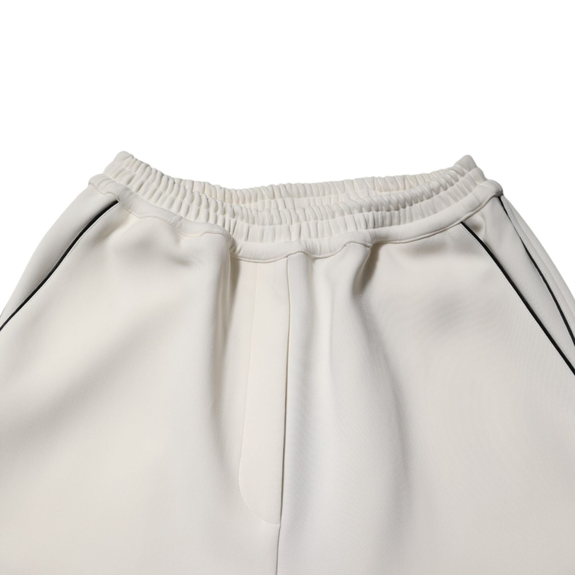 Dolce & Gabbana White Viscose Wide Leg Pull On Pants