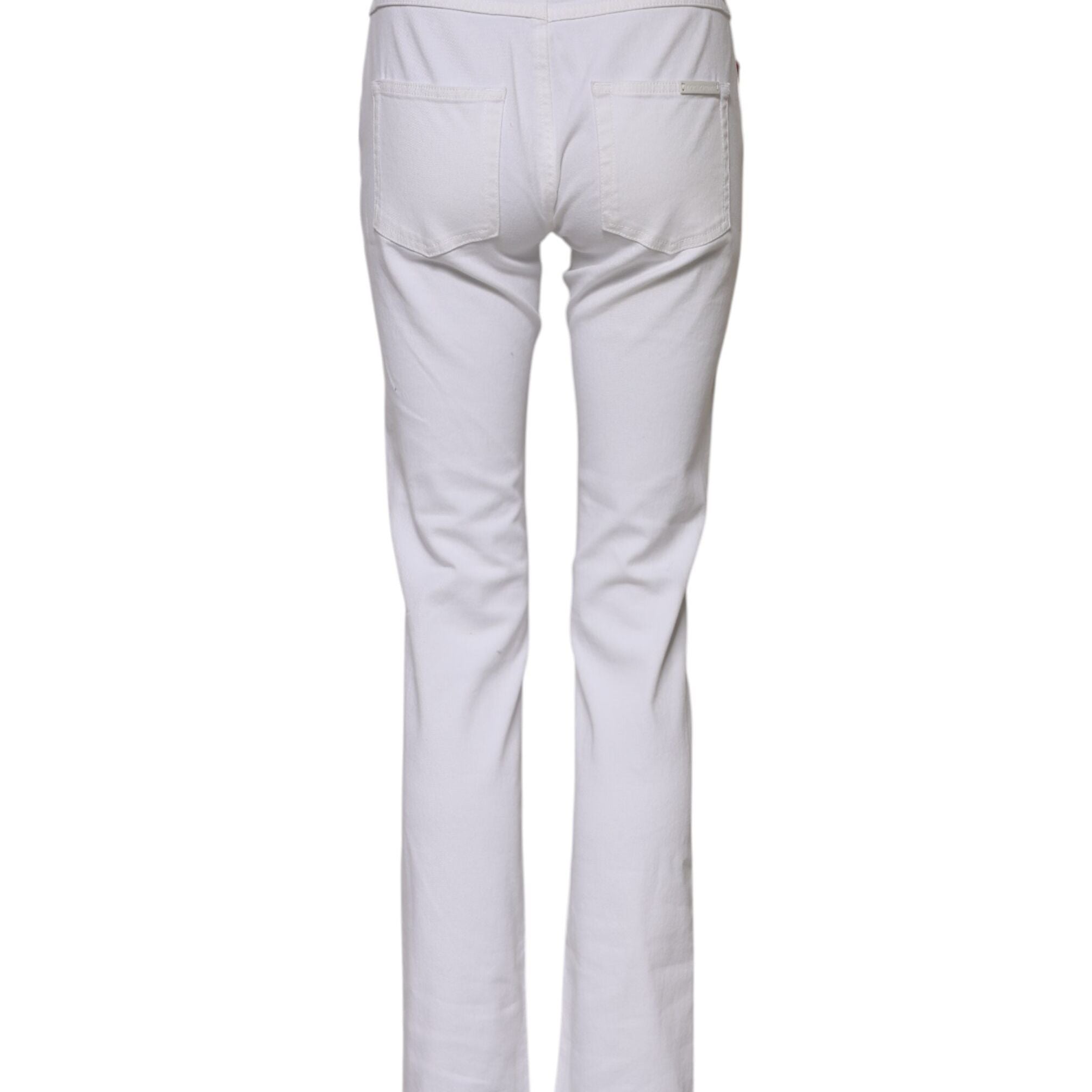 Dolce & Gabbana White Floral Embroidery GIRLY Denim Jeans