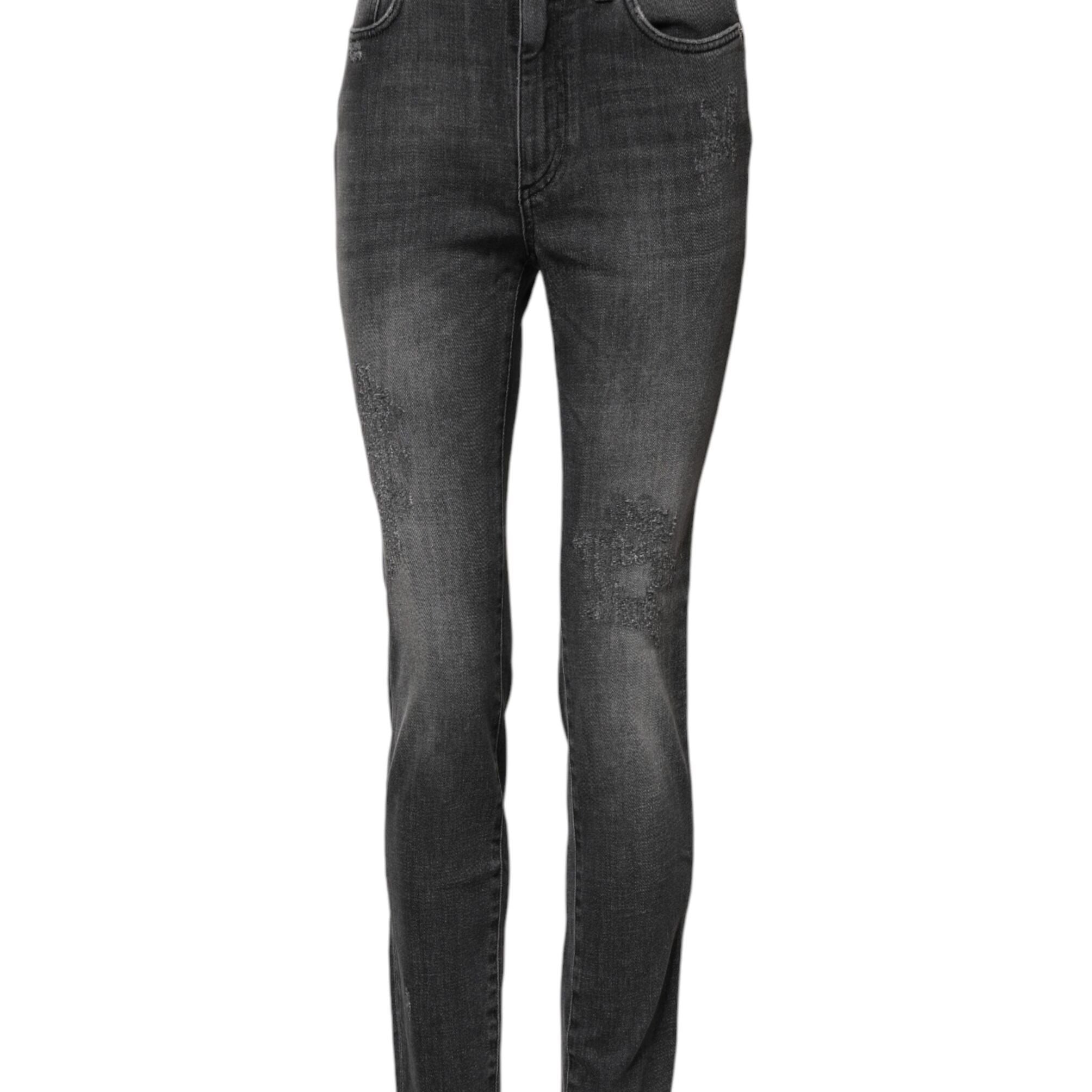 Dolce & Gabbana Dark Gray AUDREY Cotton Skinny Denim Jeans