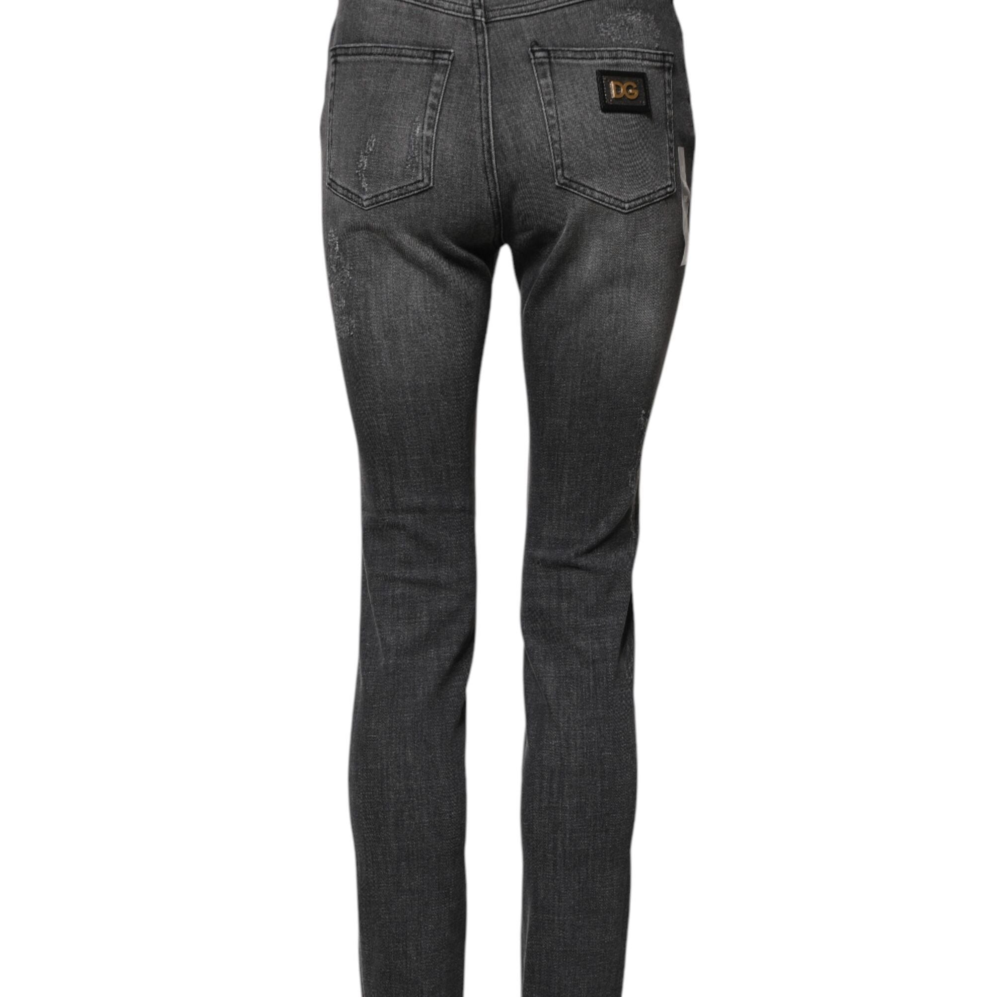 Dolce & Gabbana Dark Gray AUDREY Cotton Skinny Denim Jeans