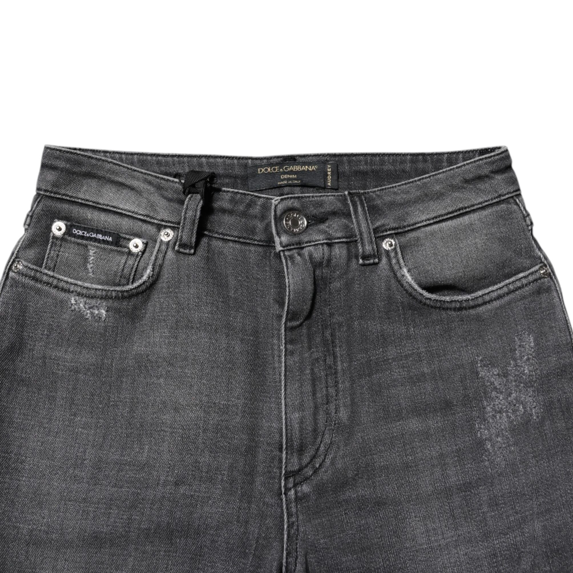 Dolce & Gabbana Dark Gray AUDREY Cotton Skinny Denim Jeans