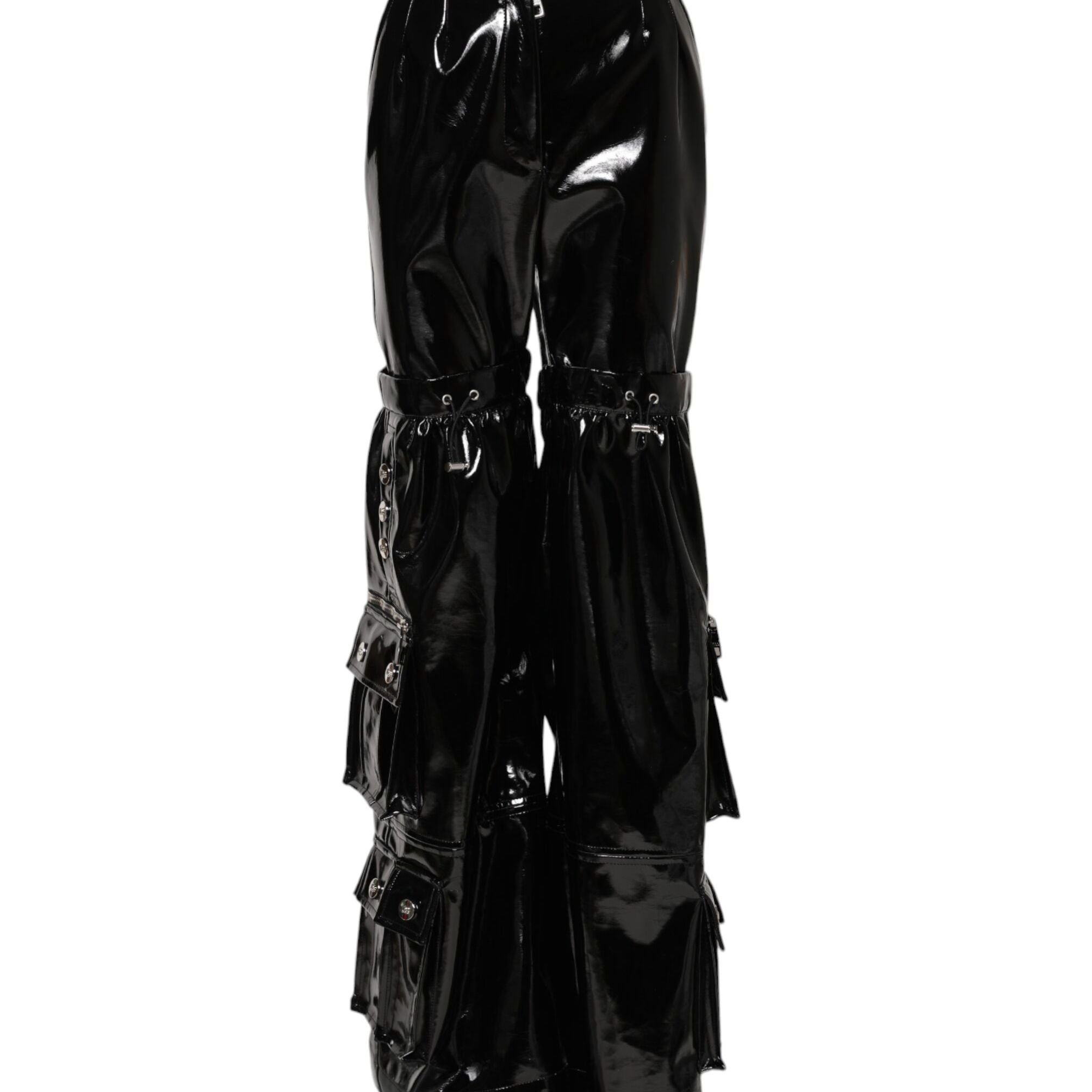 Dolce & Gabbana Black High Waist Cargo Bootcut Pants