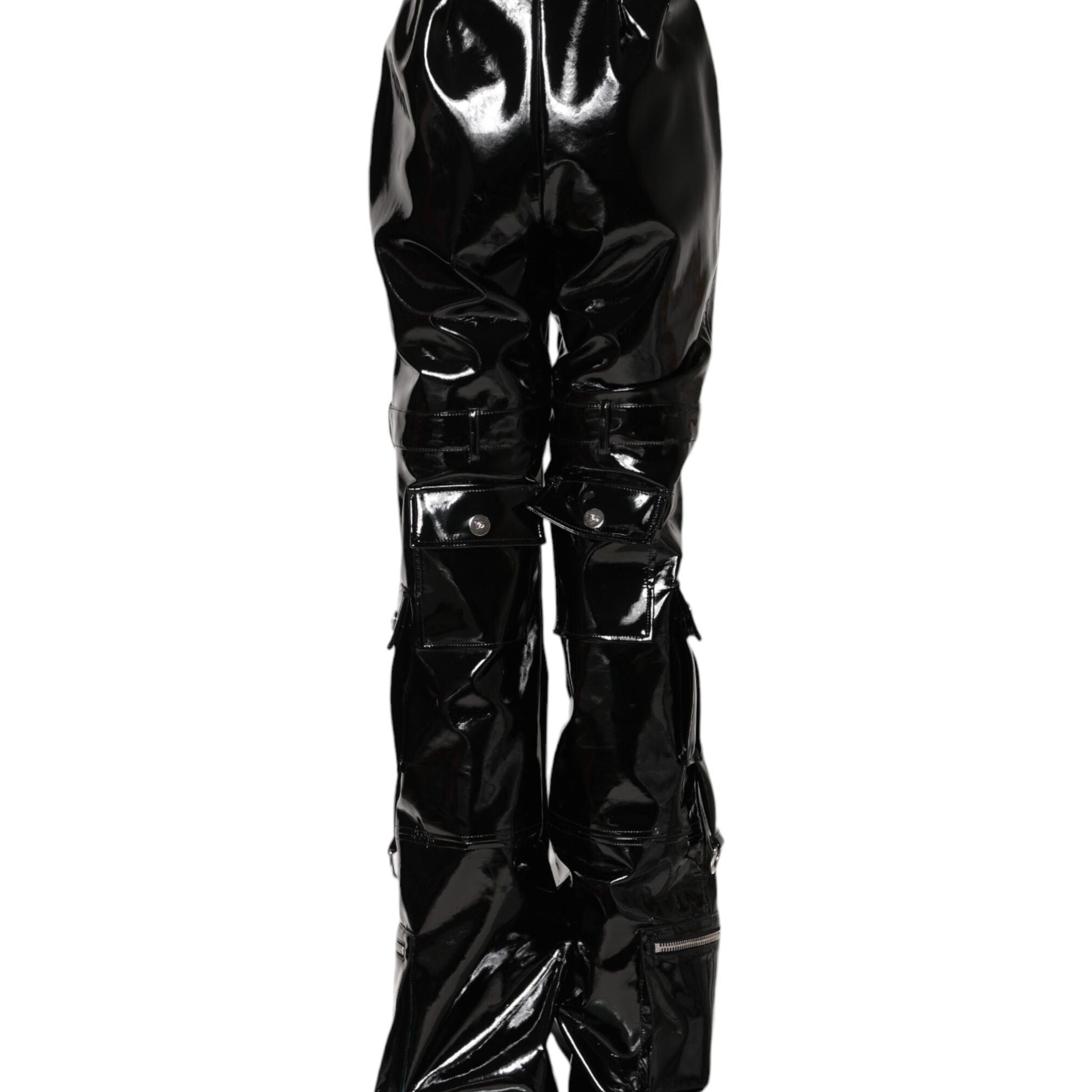Dolce & Gabbana Black High Waist Cargo Bootcut Pants
