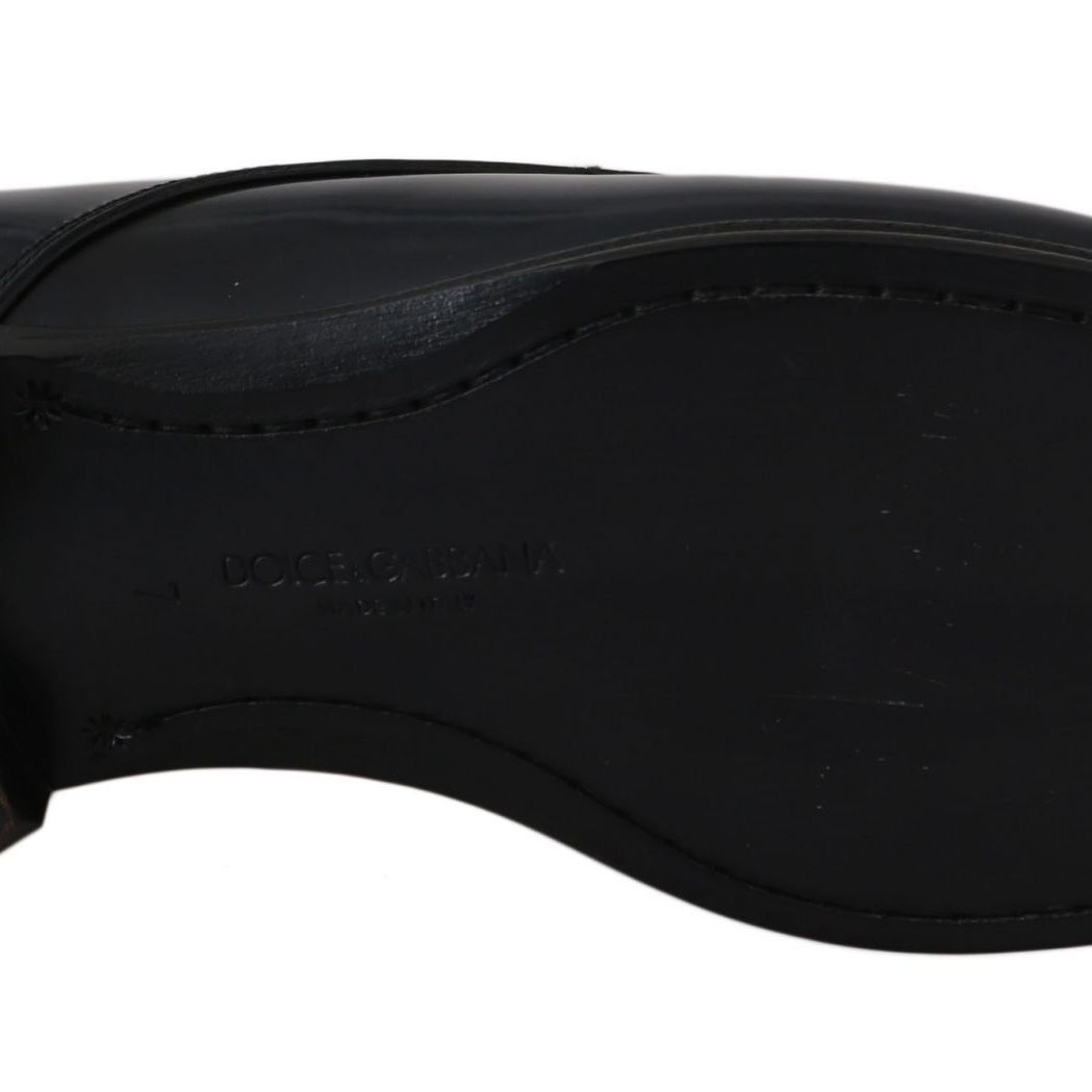 Dolce & Gabbana Blue Leather Dress Derby Formal Mens Shoes