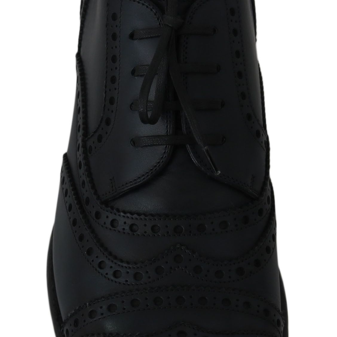 Dolce & Gabbana Dark Blue Leather Wingtip Oxford Dress Shoes