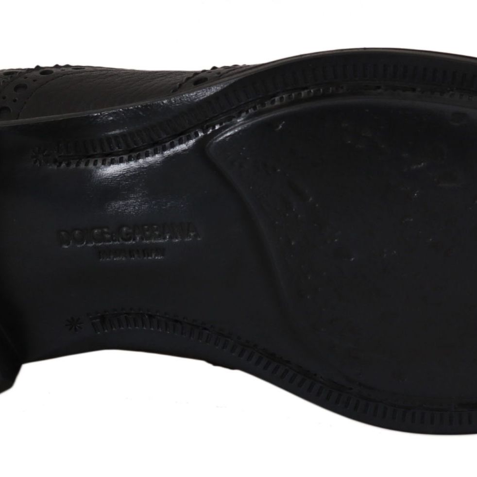 Dolce & Gabbana Blue Leather Wingtip Oxford Dress Shoes