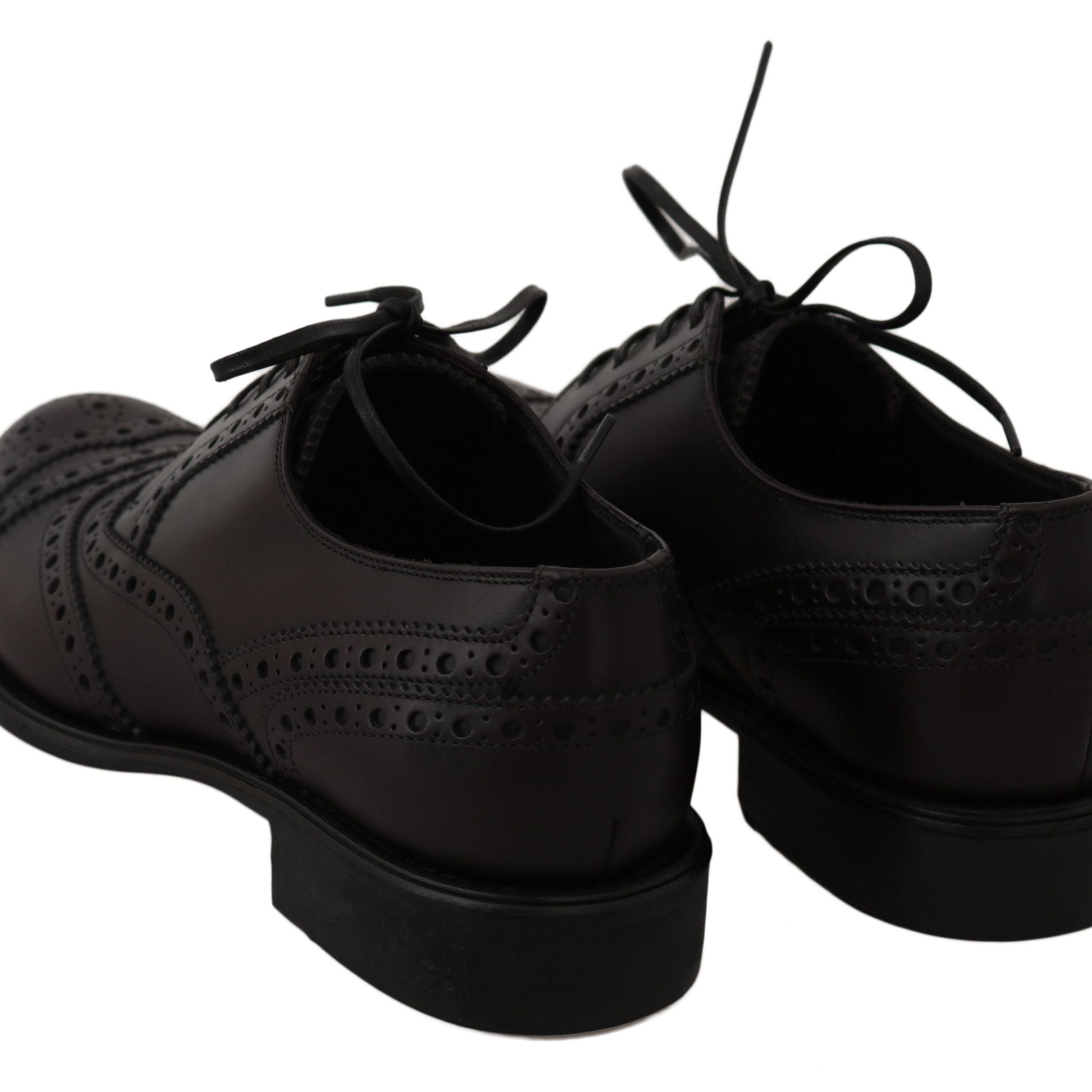 Dolce & Gabbana Black Leather Wingtip Oxford Dress Shoes