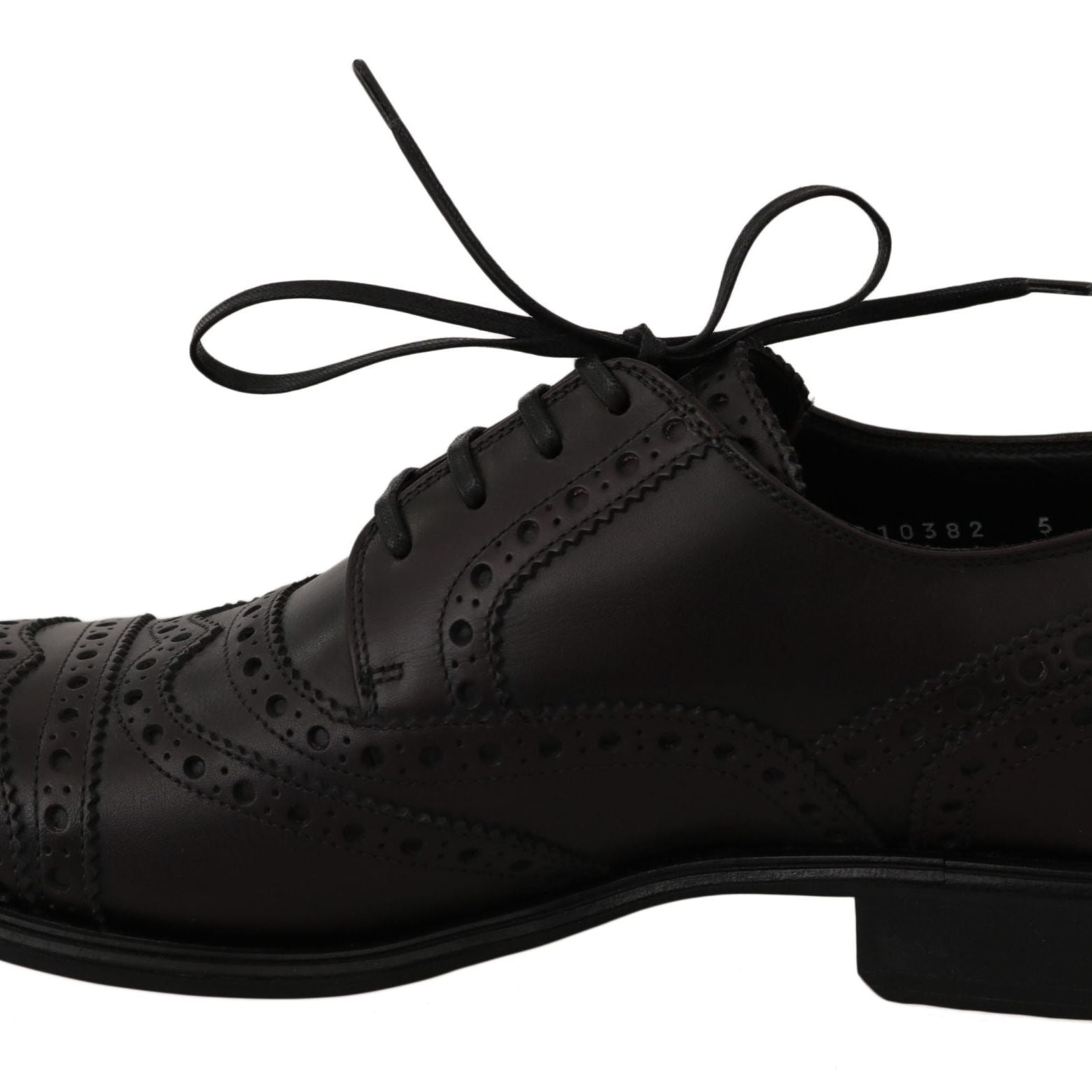 Dolce & Gabbana Black Leather Wingtip Oxford Dress Shoes