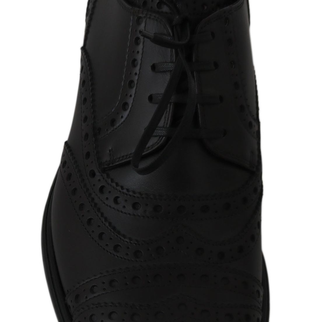 Dolce & Gabbana Black Leather Wingtip Oxford Dress Shoes