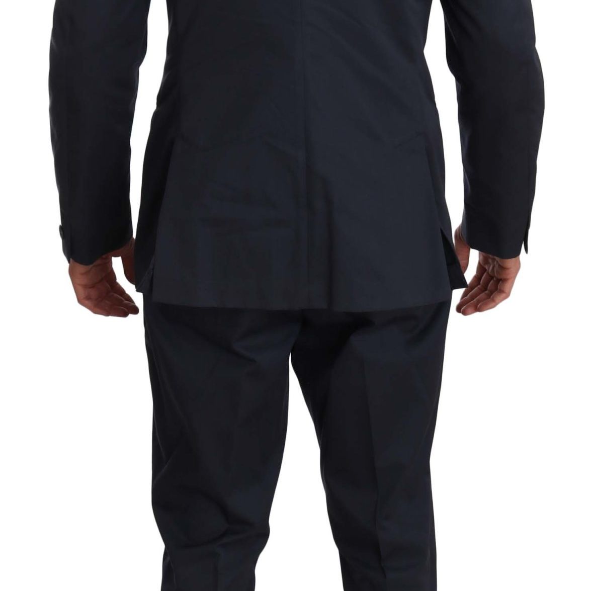 Romeo Gigli Two Piece 3 Button Cotton Blue Solid Suit