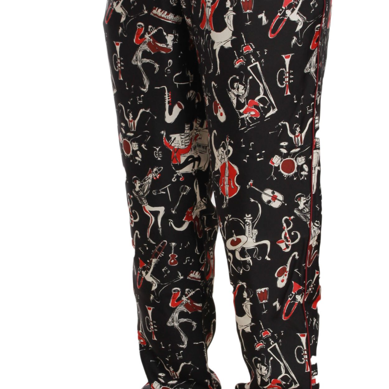 Dolce & Gabbana Red Musical Instrument Print Sleepwear Pants