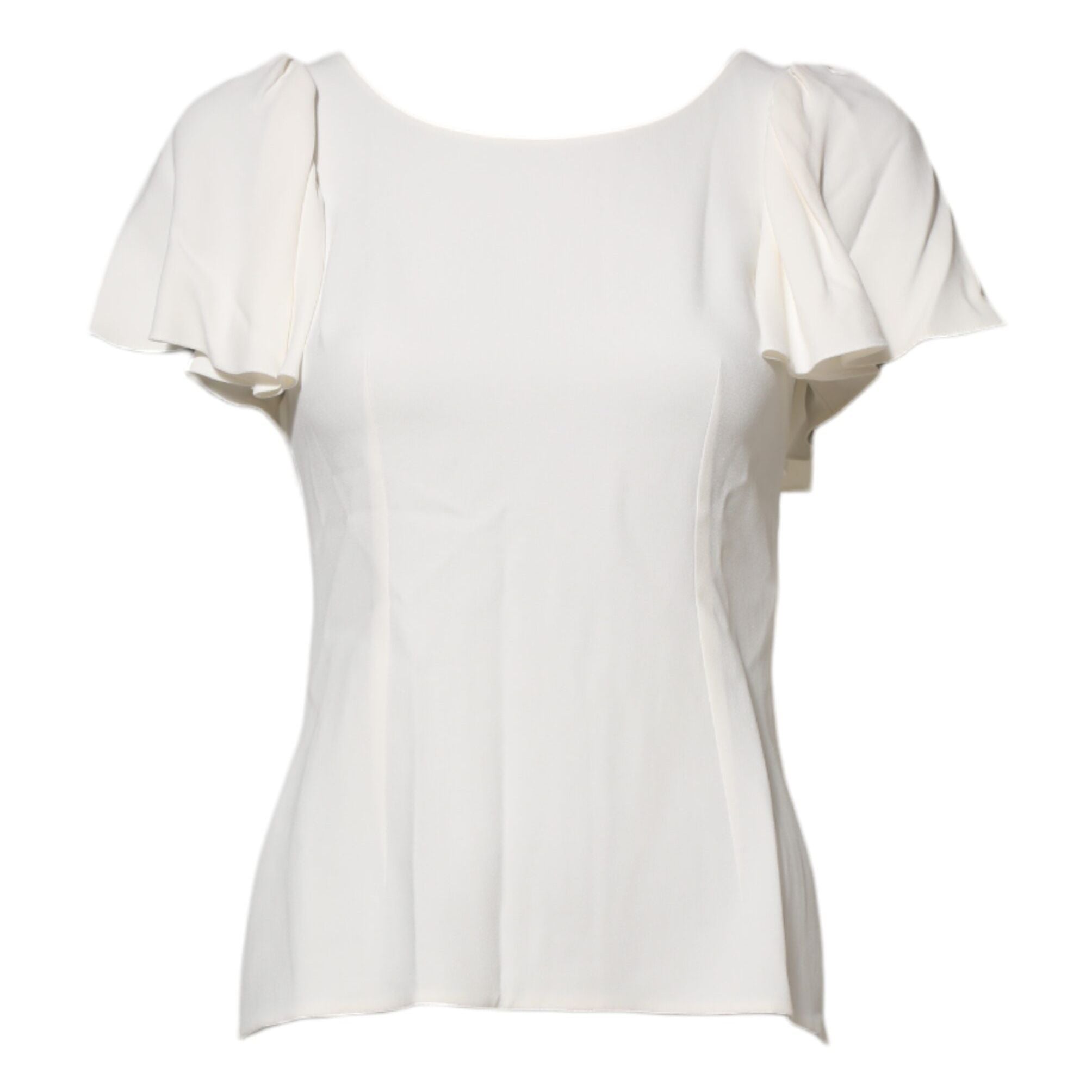 Dolce & Gabbana White Round Neck Short Sleeves Blouse Top