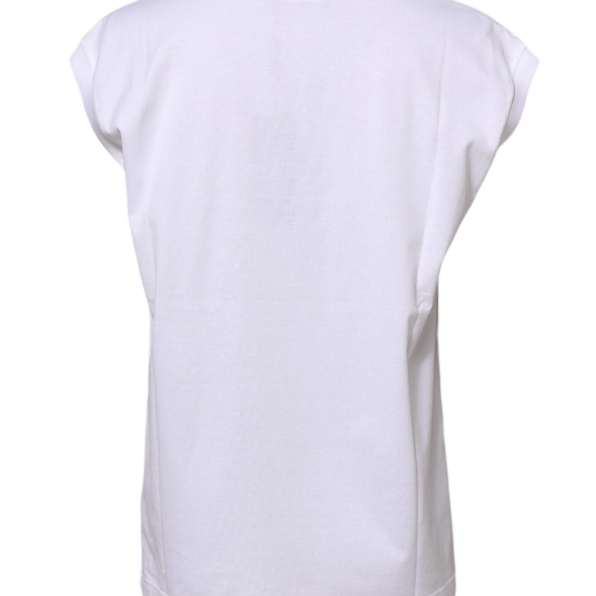 Dolce & Gabbana White Cotton Sleeveless Women Tank T-shirt