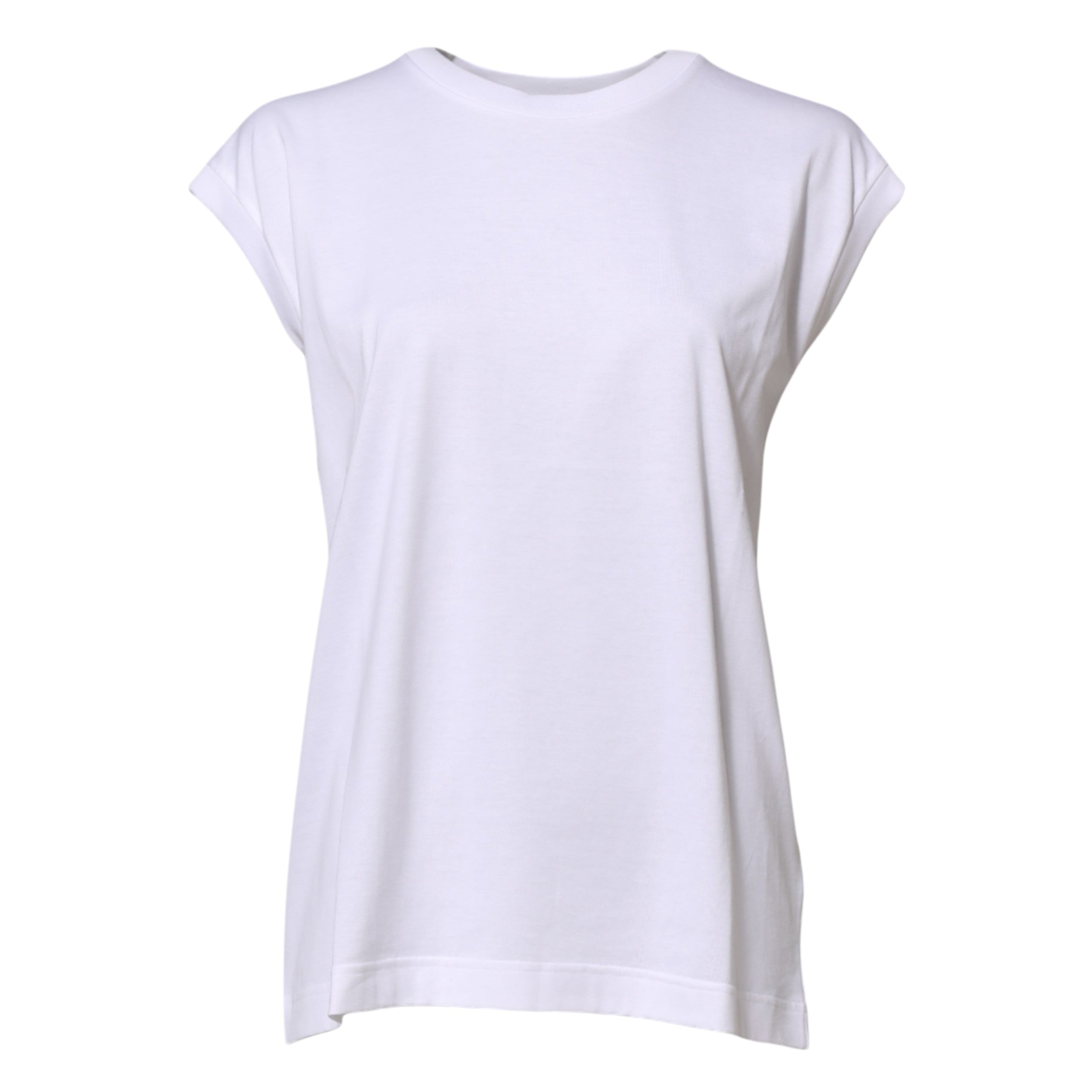 Dolce & Gabbana White Cotton Sleeveless Women Tank T-shirt