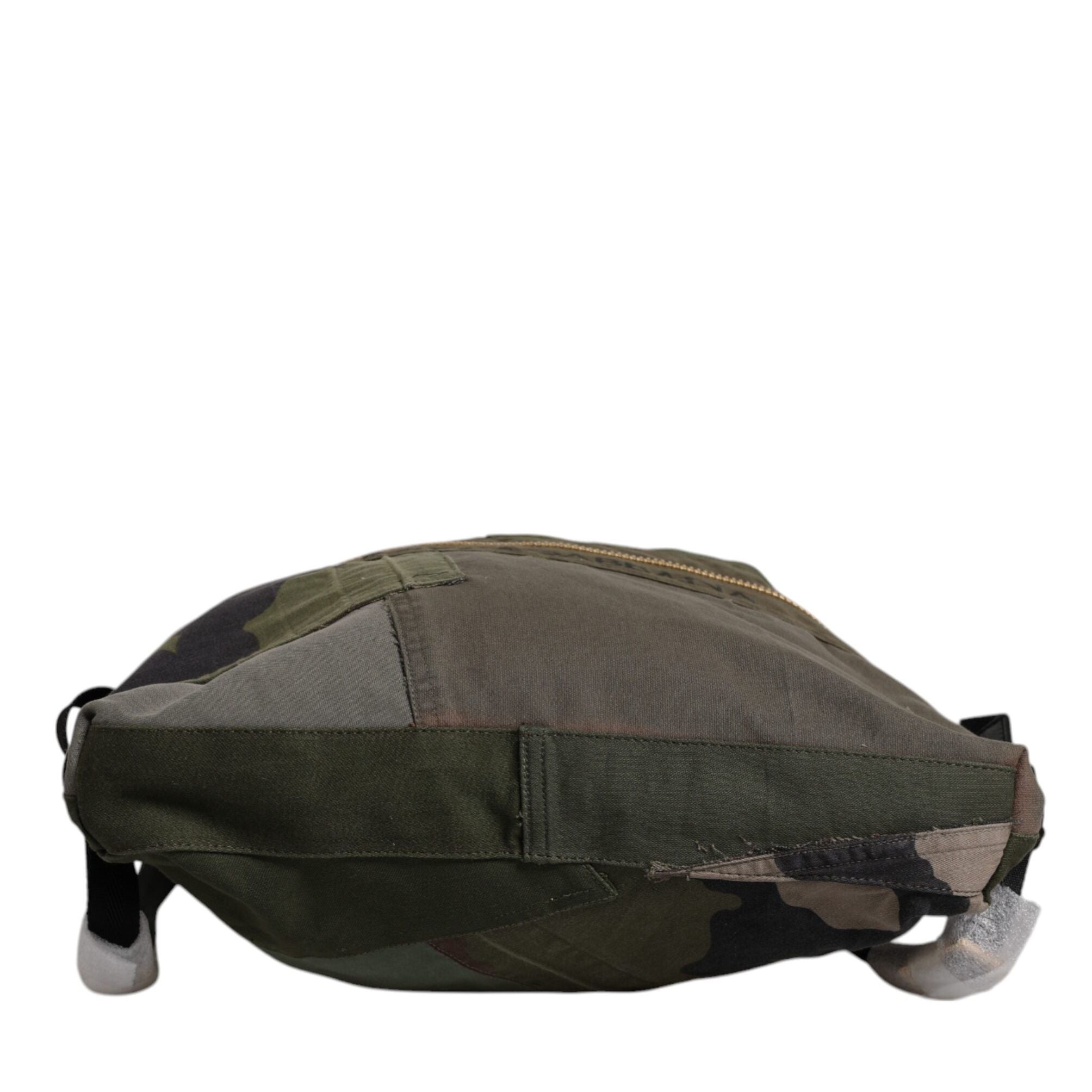 Dolce & Gabbana Military Green Patchwork Rucksack Backpack Bag