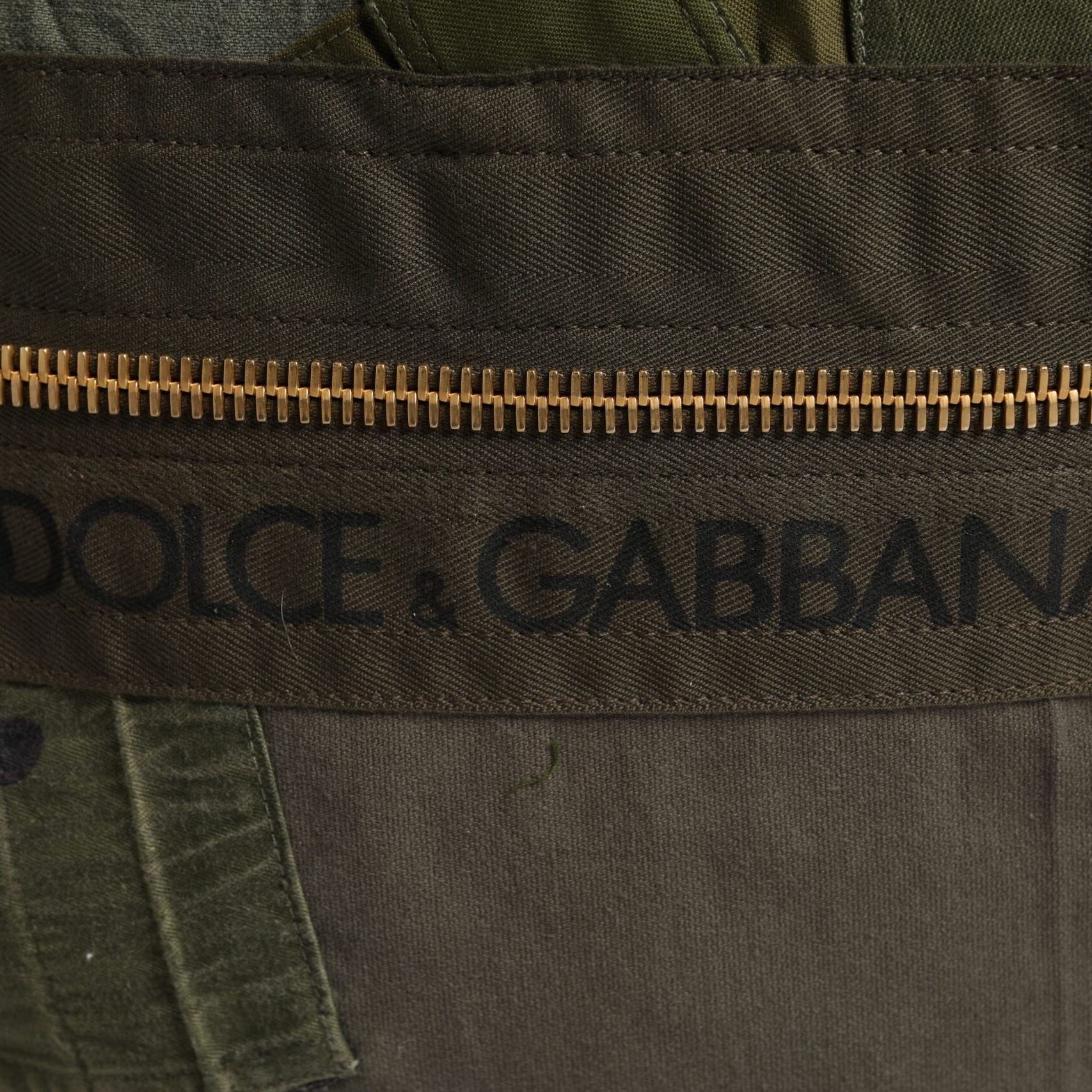 Dolce & Gabbana Military Green Patchwork Rucksack Backpack Bag