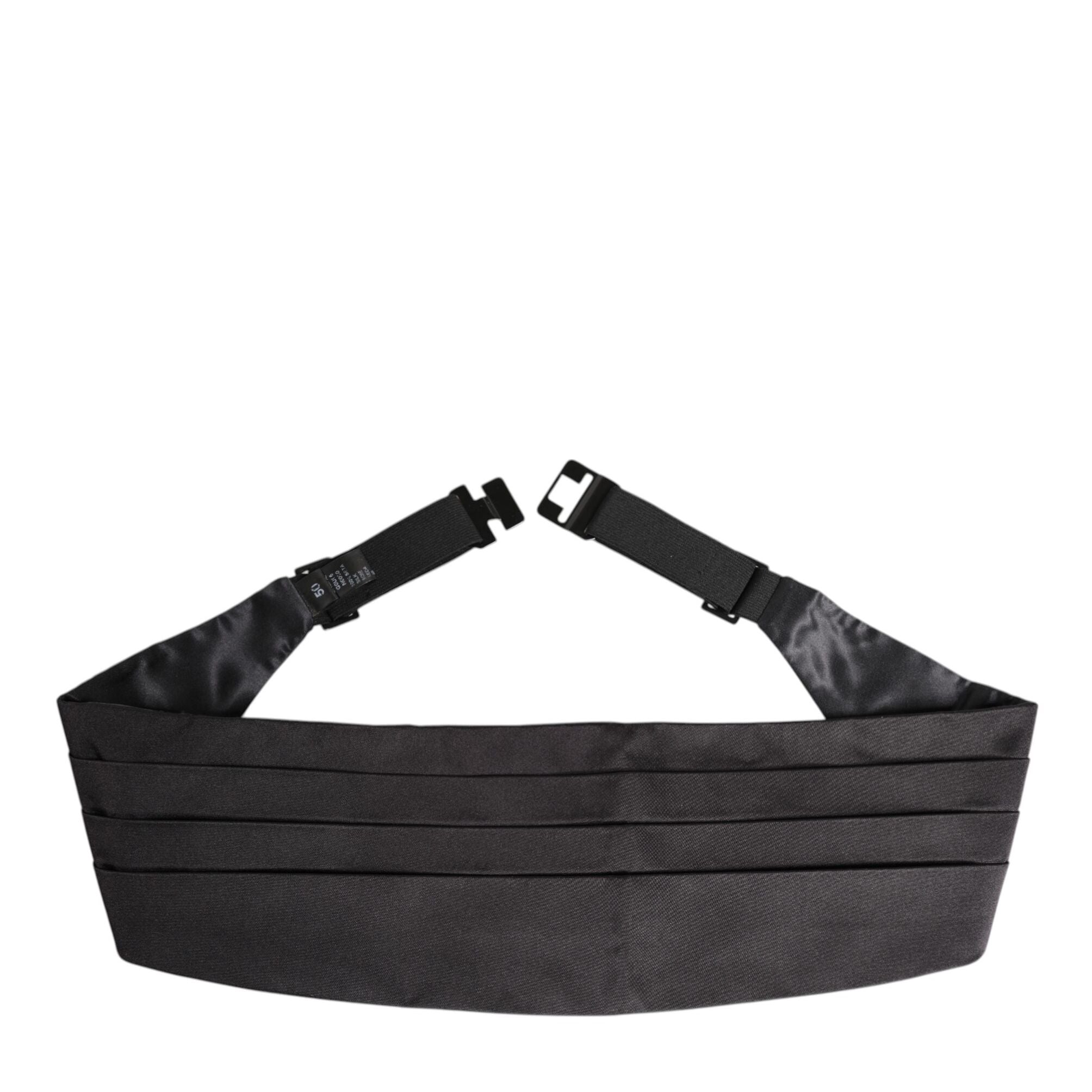 Dolce & Gabbana Black Men 100% Silk Belt Wide Waist Cummerbund