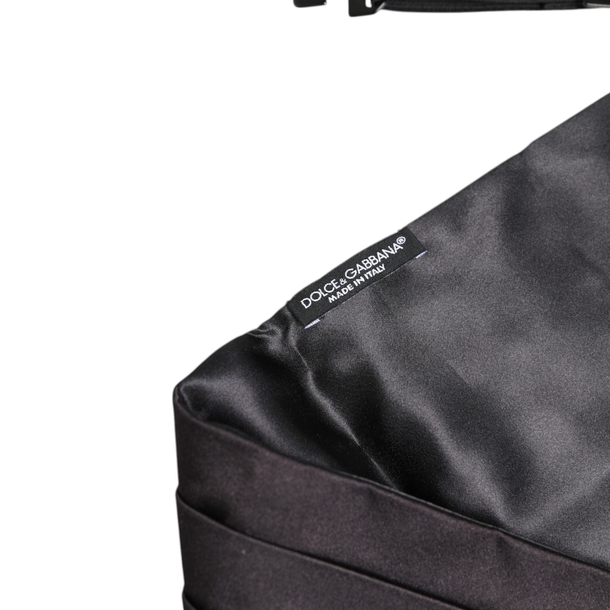 Dolce & Gabbana Black Men 100% Silk Belt Wide Waist Cummerbund