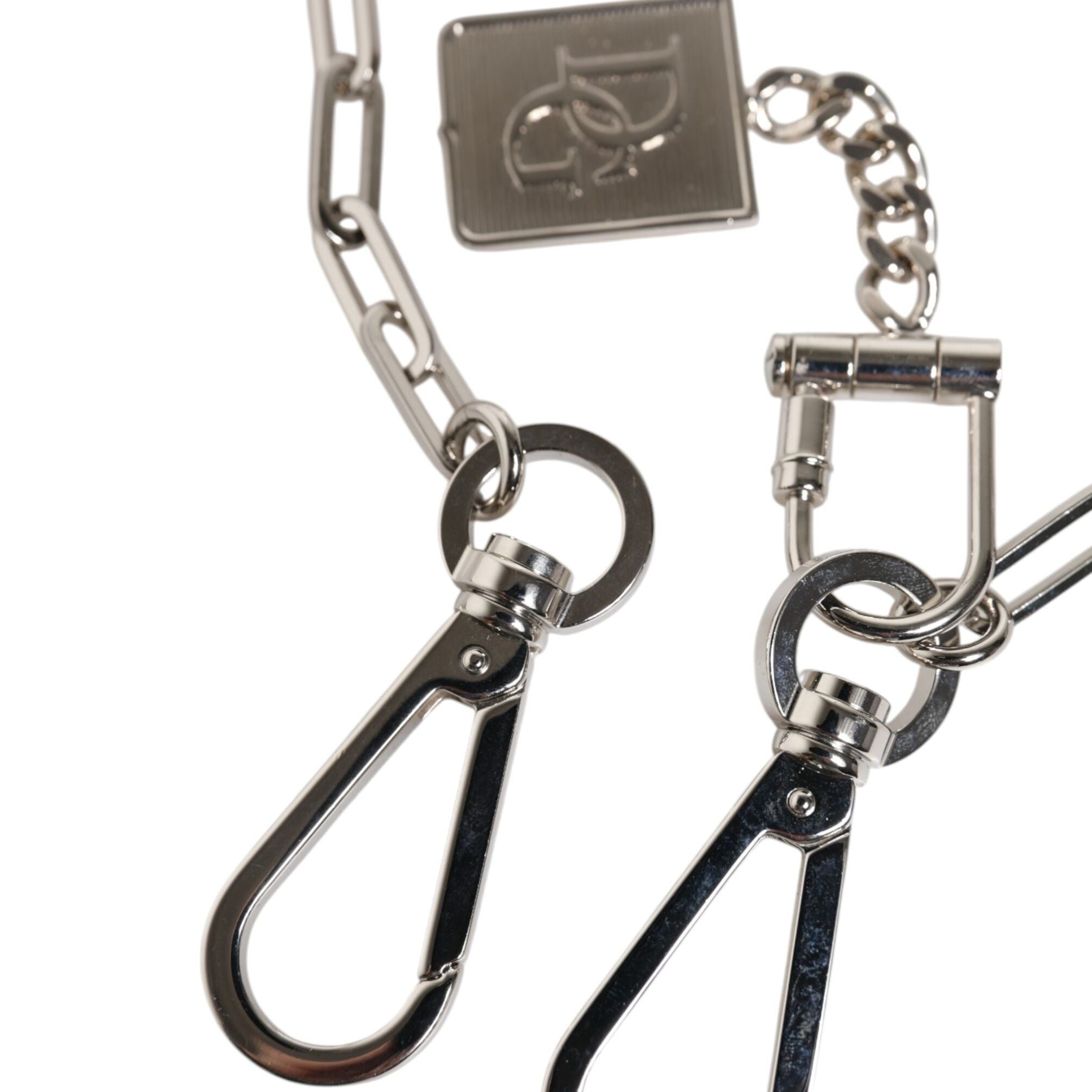 Dolce & Gabbana Silver Tone Metal Chain DG Charm Belt Keychain