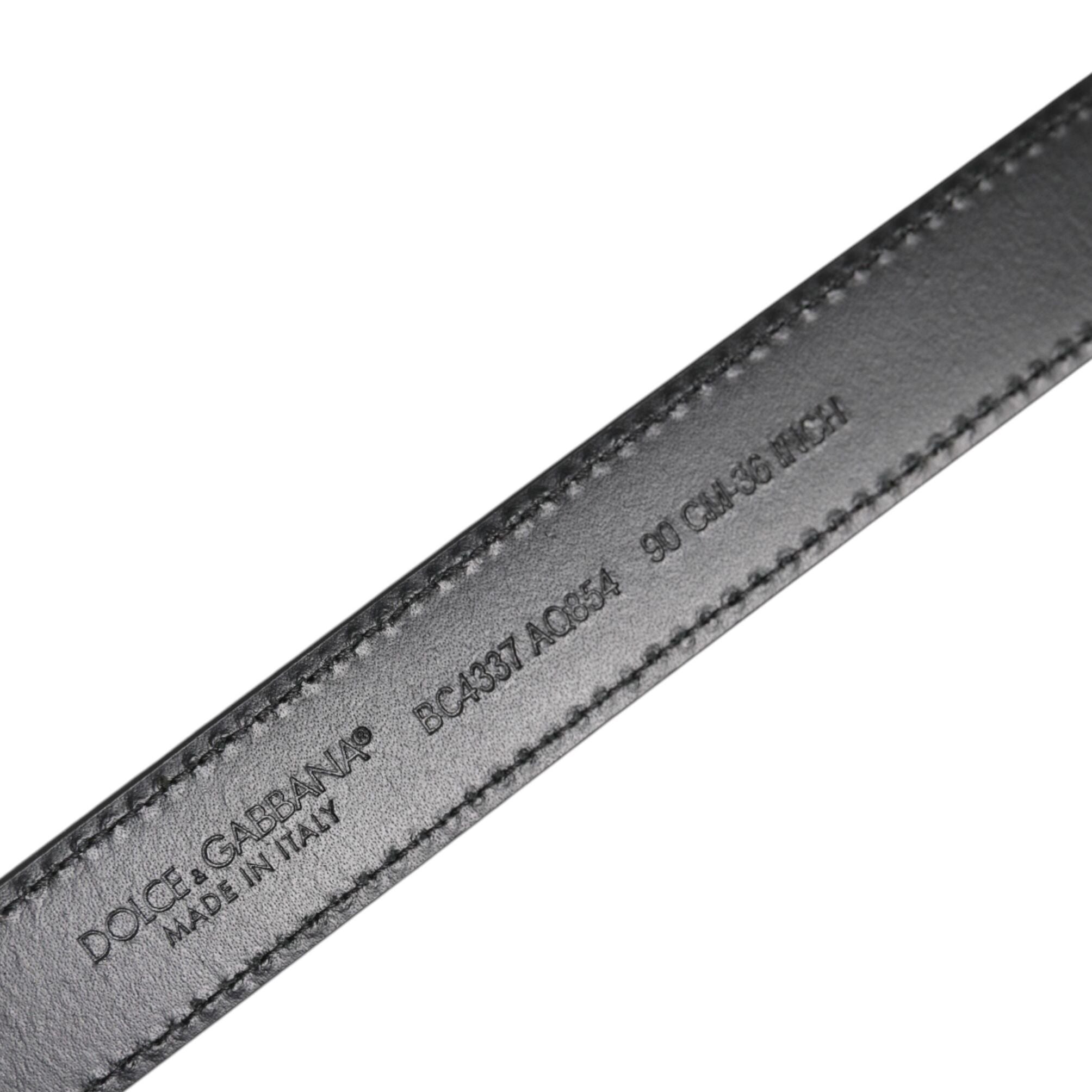 Dolce & Gabbana Black Red Leopard Silver Metal Buckle Belt