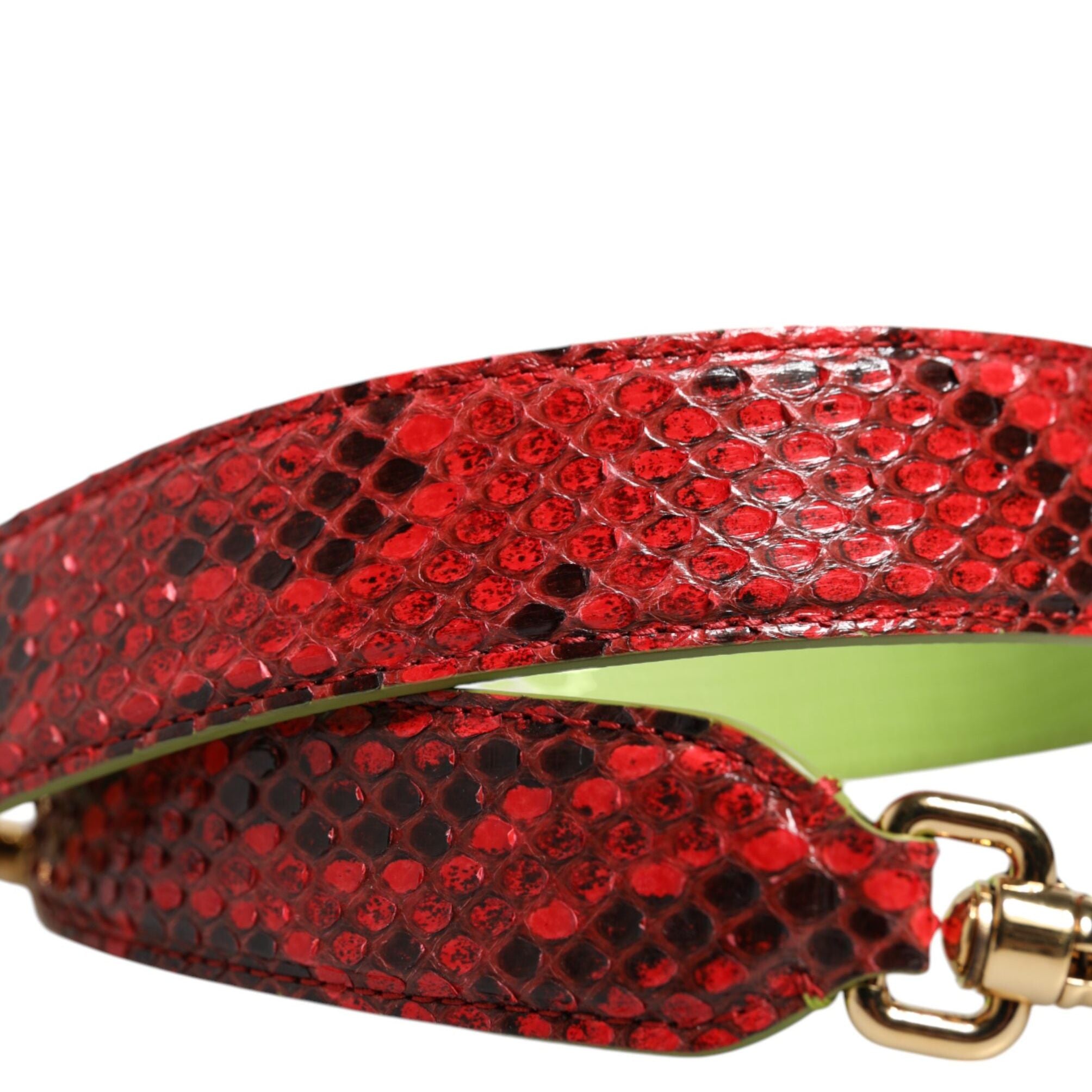 Dolce & Gabbana Red Exotic Leather Handbag Accessory Shoulder Strap