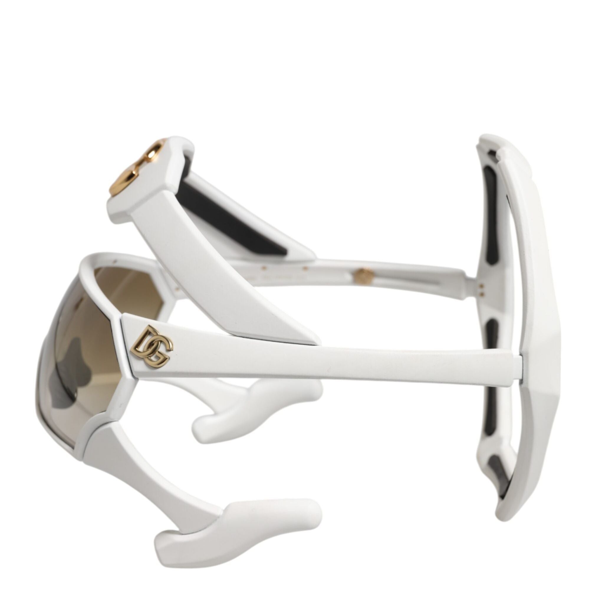 Dolce & Gabbana White Acetate Next Generation Mask Eyewear Sunglasses