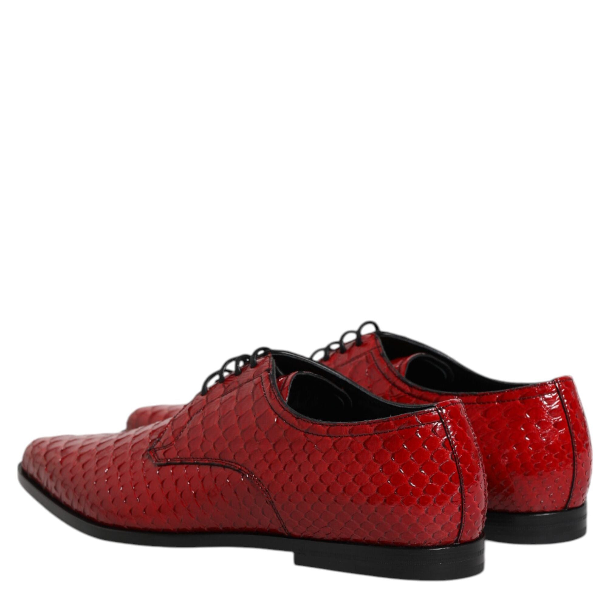 Dolce & Gabbana Red Exotic Leather Lace Up Dress Derby Shoes