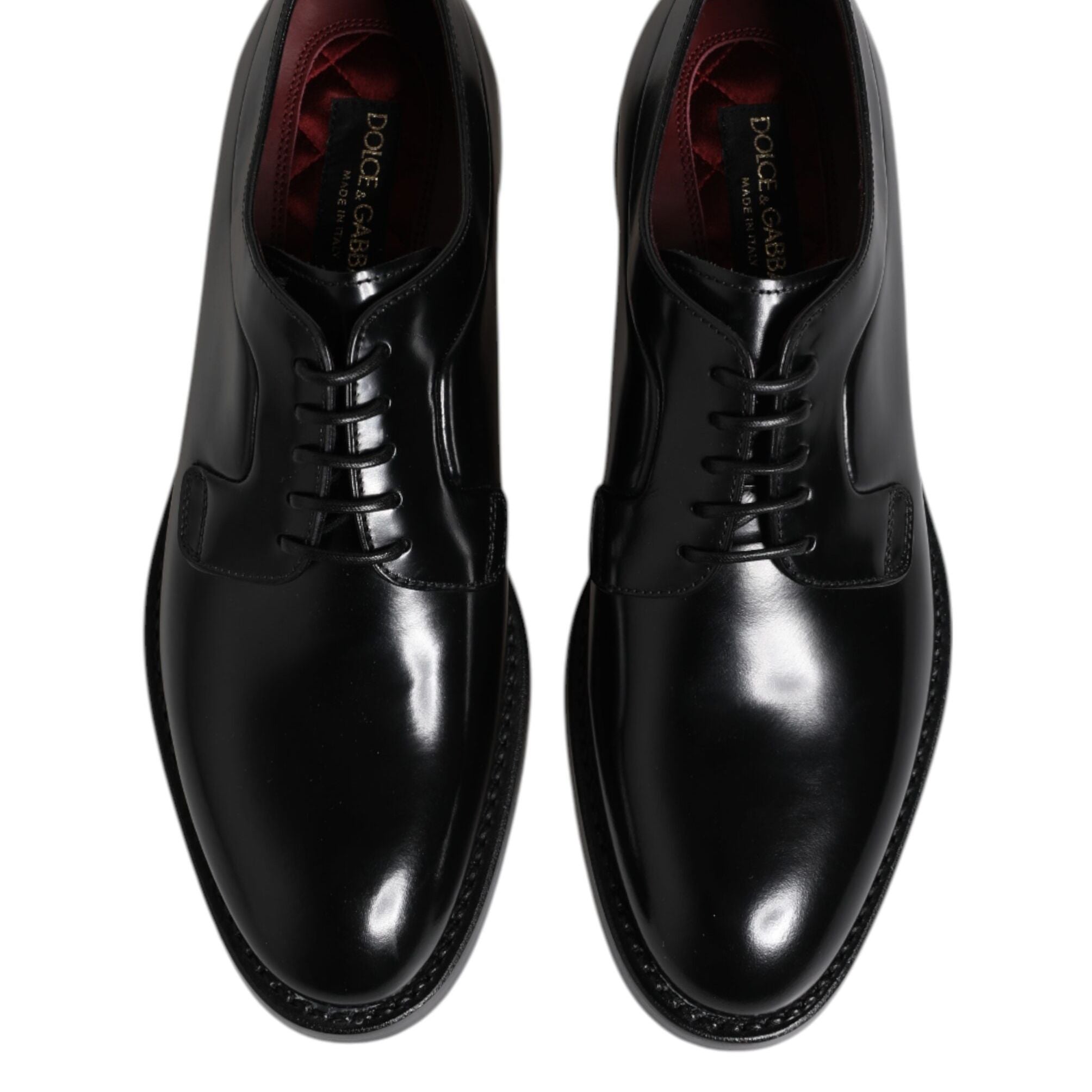 Dolce & Gabbana Black Calf Leather Lace Up Dress Derby Shoes