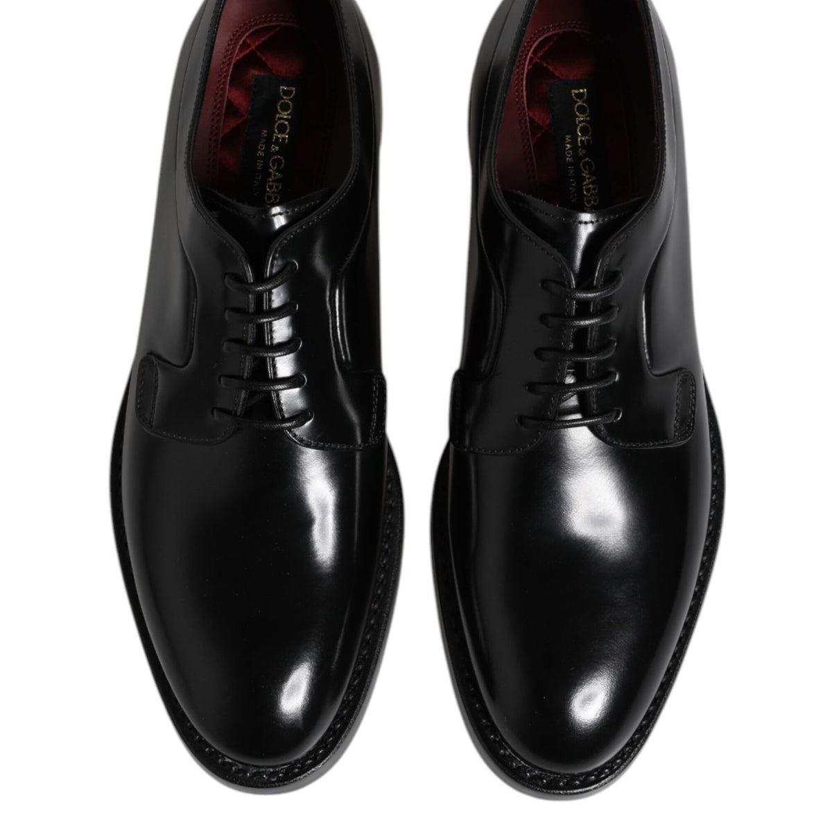 Dolce & Gabbana Black Calf Leather Lace Up Dress Derby Shoes