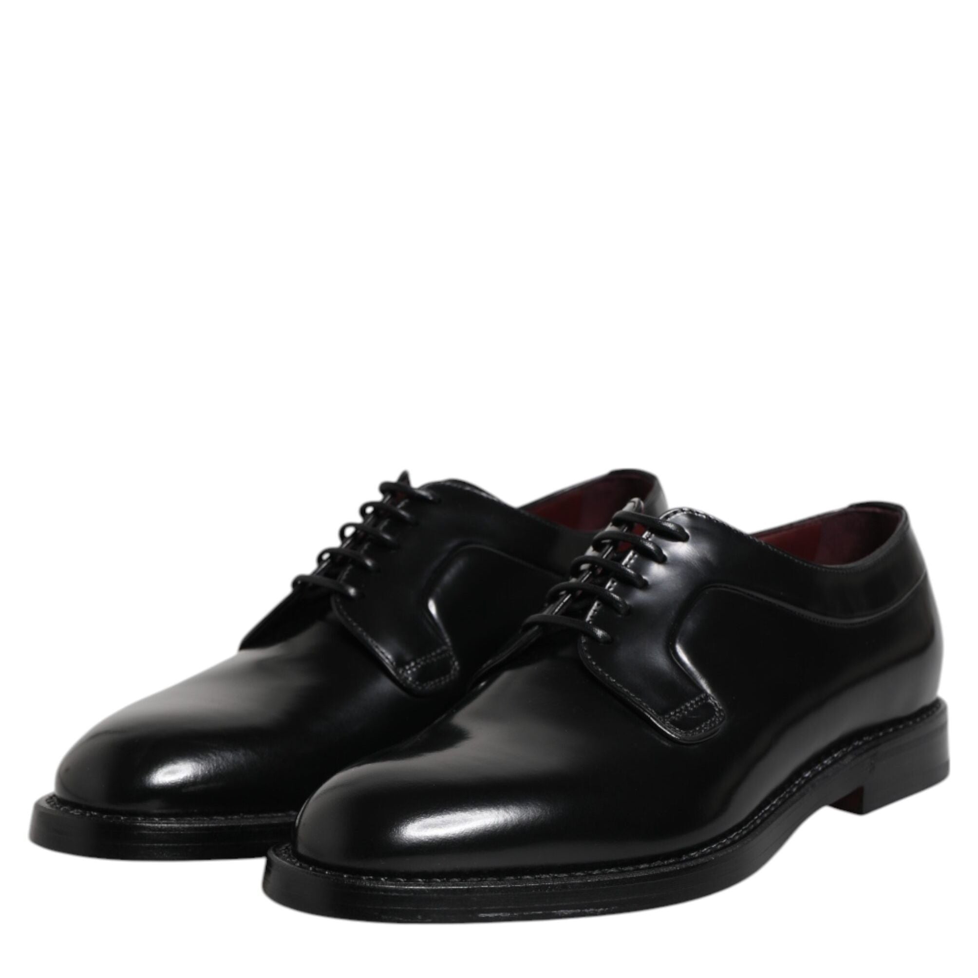 Dolce & Gabbana Black Calf Leather Lace Up Dress Derby Shoes