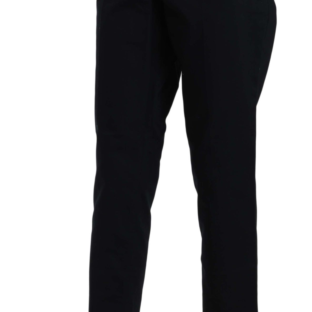 Dolce & Gabbana Black Cropped Front Button Embellished Pants