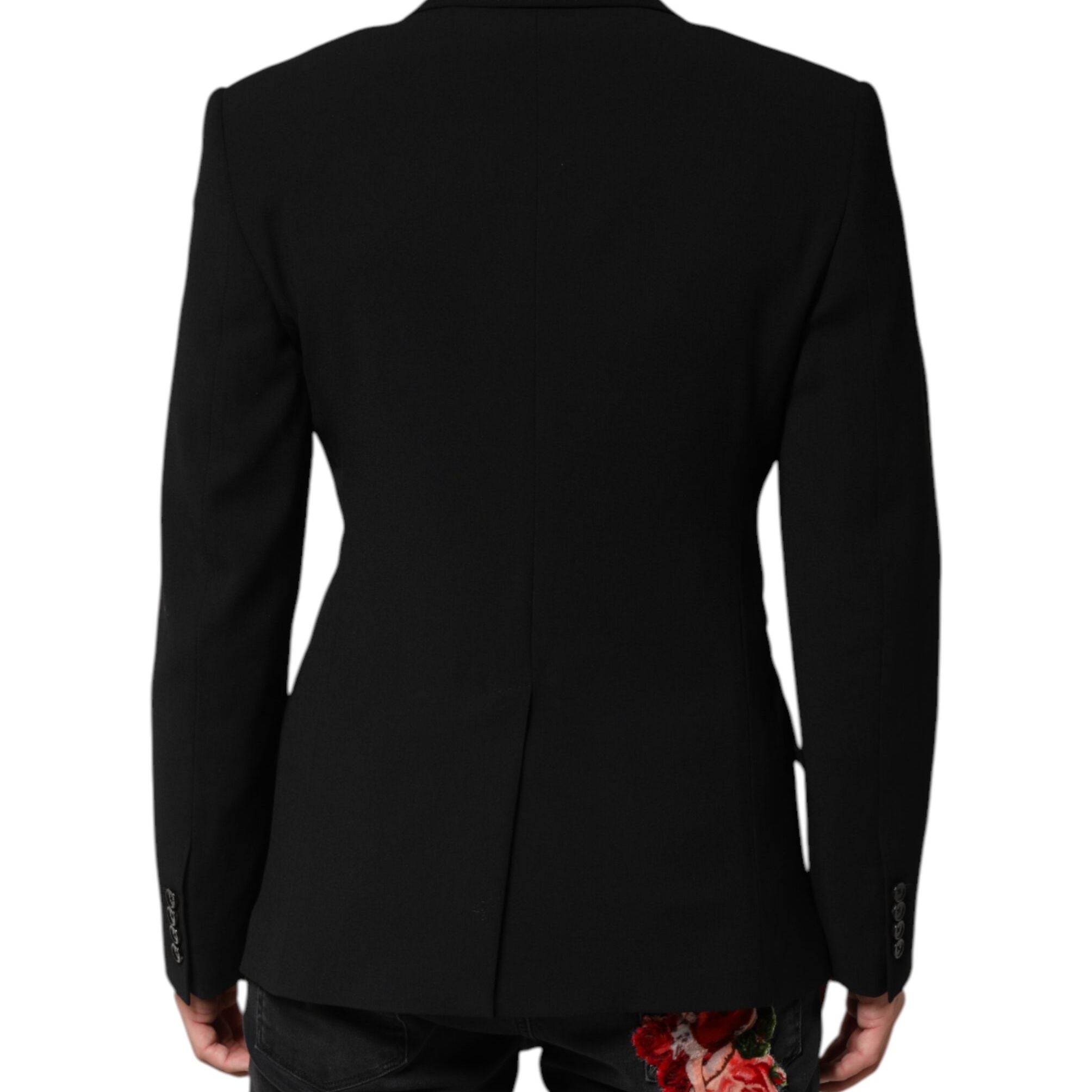 Dolce & Gabbana Black SICILIA Double Breasted Coat Blazer