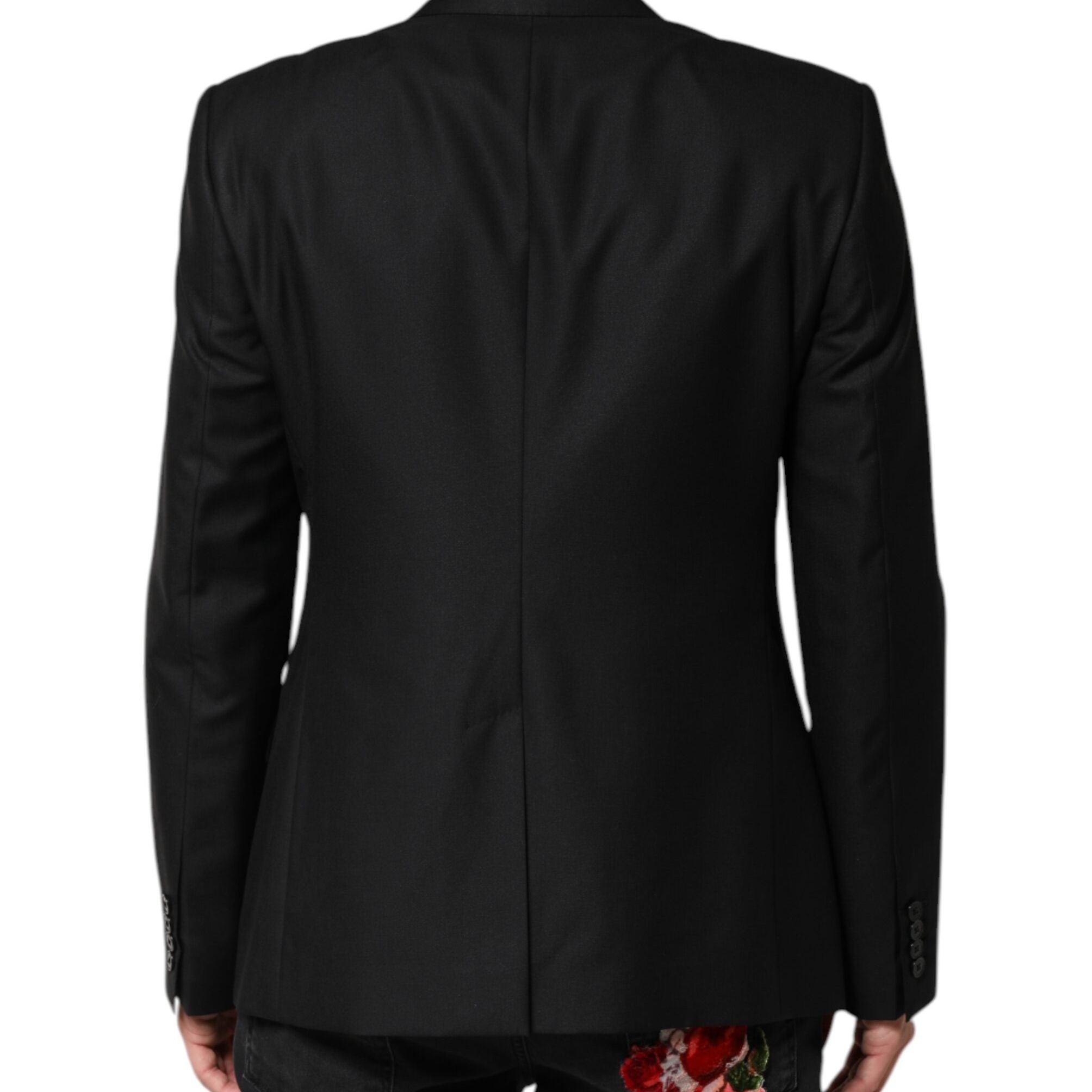 Dolce & Gabbana Black Wool Single Breasted Jacket Blazer