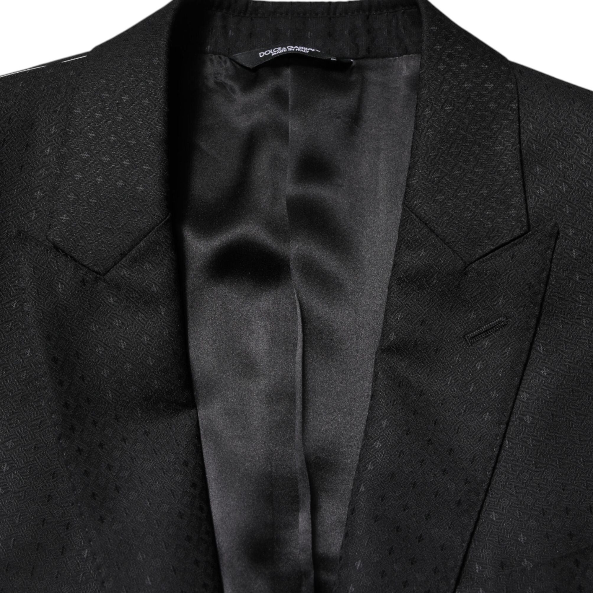 Dolce & Gabbana Black Jacquard Single Breasted 2 Piece Suit