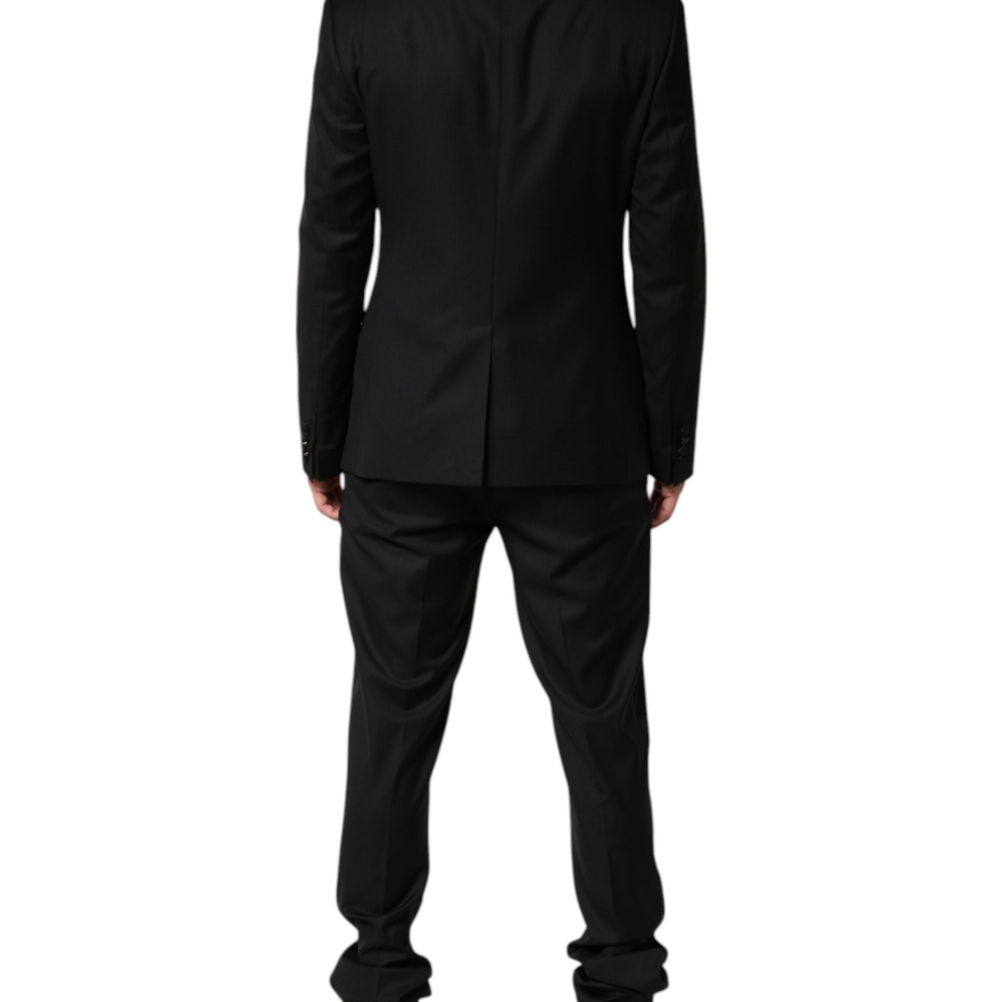 Dolce & Gabbana Black Wool Men Single Breasted 2 Piece Suit