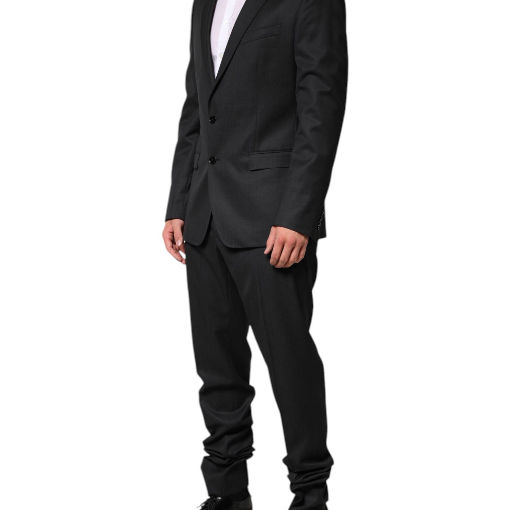 Dolce & Gabbana Dark Gray Wool Single Breasted 2 Piece Suit