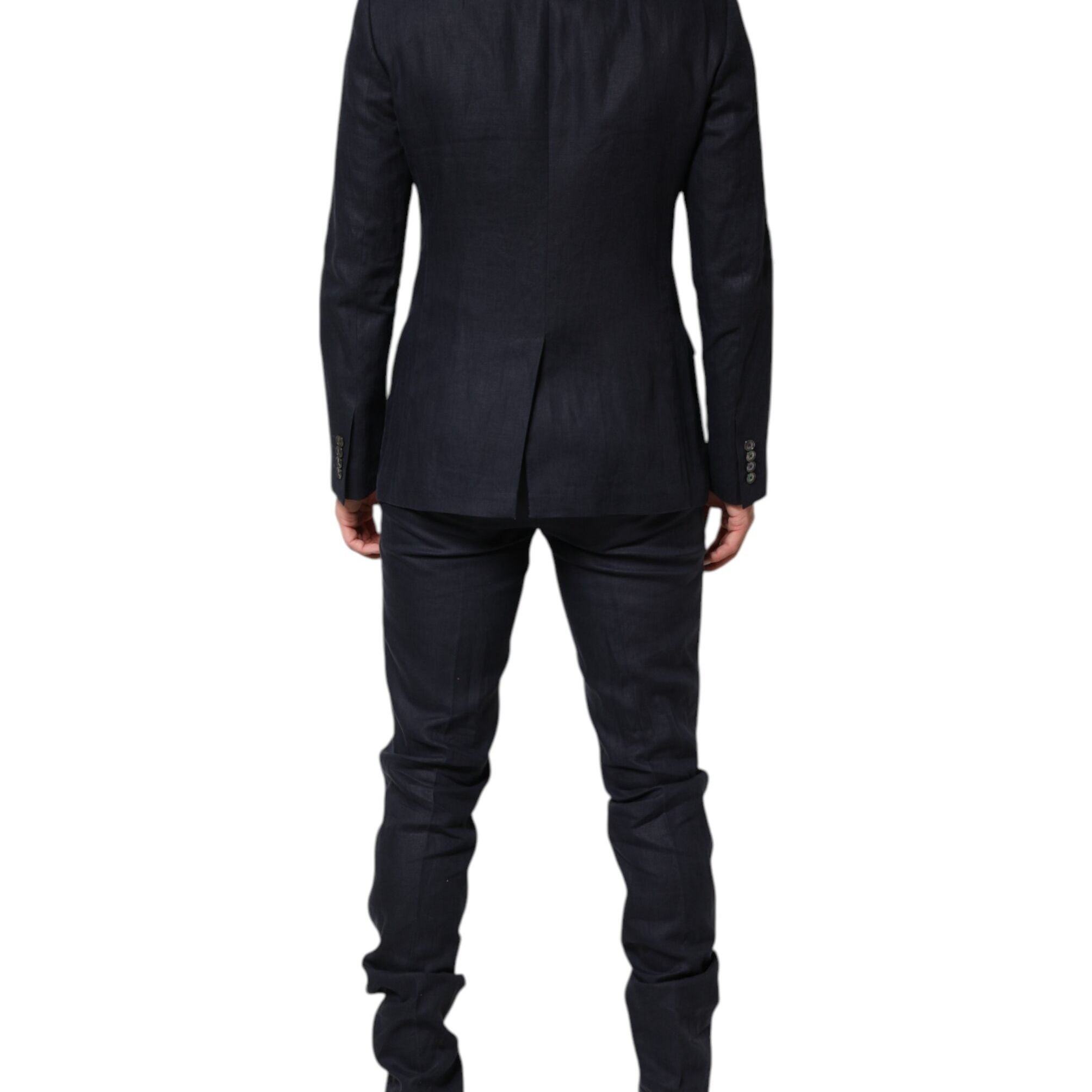 Dolce & Gabbana Dark Blue Double Breasted 2 Piece Suit