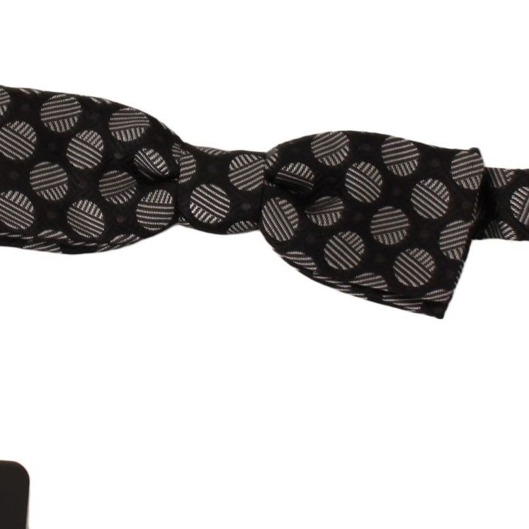 Dolce & Gabbana Brown Silk Polka Dot Jacquard Men Bow Tie Papillon